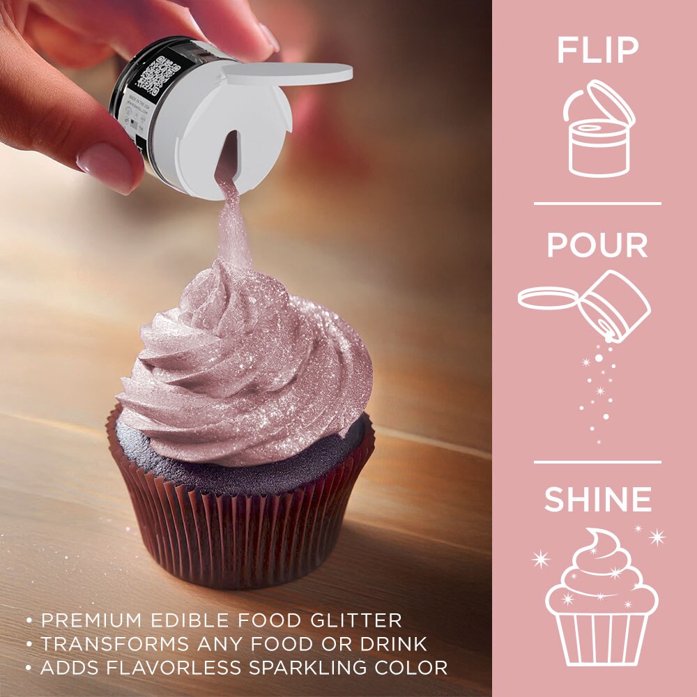 Bakell - Rose Gold Tinker Dust Edible Glitter (5g, 1x Jar) for Food, Desserts, and Beverages!