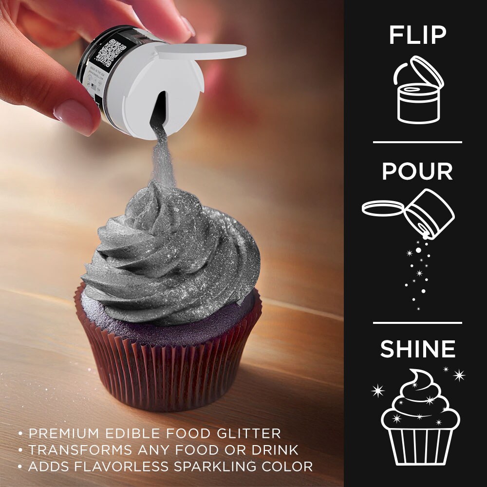 Bakell - Black Tinker Dust Edible Glitter (5g, 1x Jar) for Food, Desserts, and Beverages!