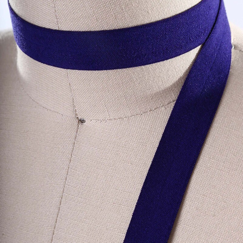 3 Yards Dark Purple Fold Over Elastic 5/8&#x22; Shiny Trim for Hairbands &#x26; Sewing