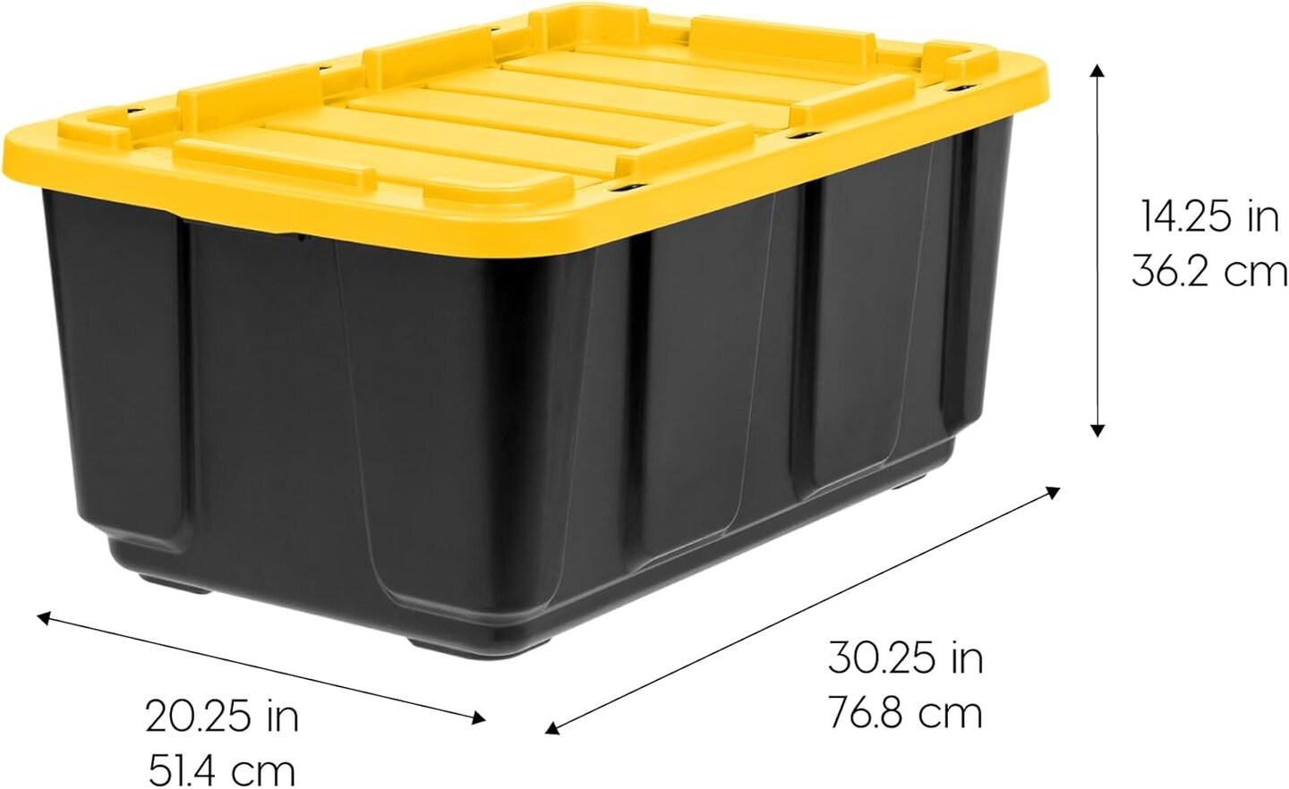 IRIS USA 27Gal/108Qt 4 Pack Large All-Weather Heavy-Duty Stackable Storage Plastic Bin Tote Container with Quick Snap Lid, Yellow