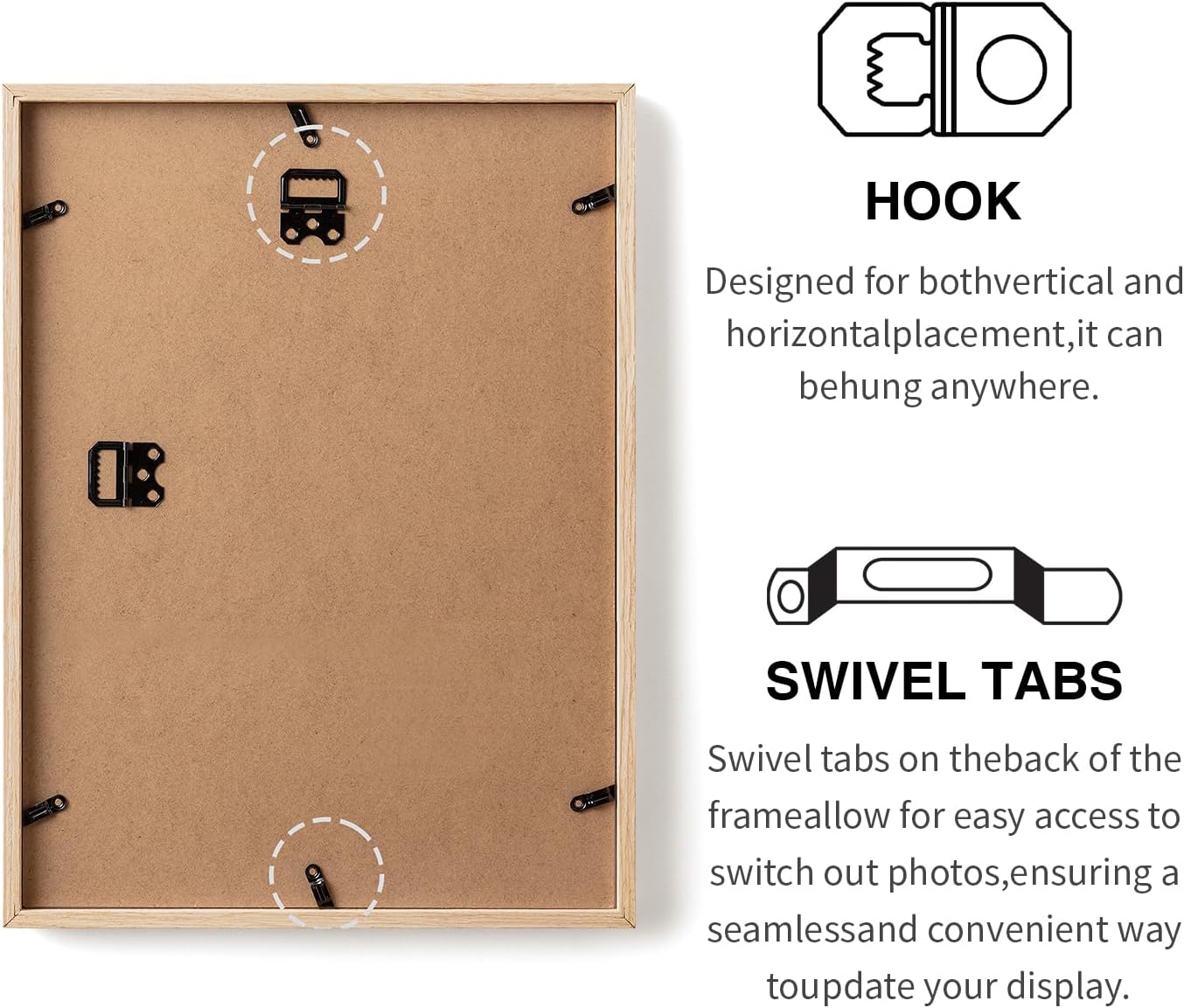 Solid Oak Wood 9x12 Natural Picture Frame Matted to 6x8 Photo Frame for Wall Home Decor