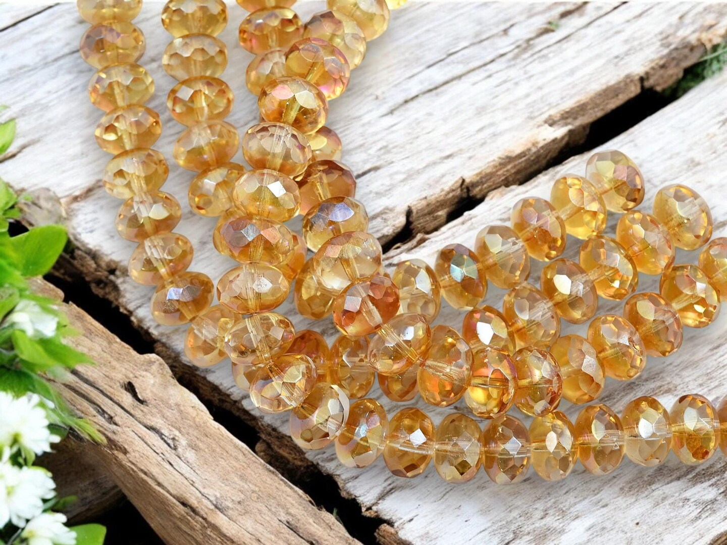*25* 11x7mm Crystal Celsian Fire Polished Rondelle Beads
