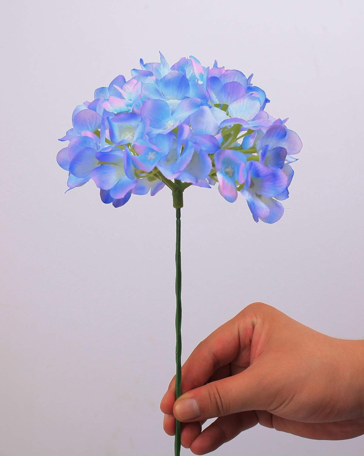 10PCS Silk Hydrangea Heads with Stems Artificial Flowers