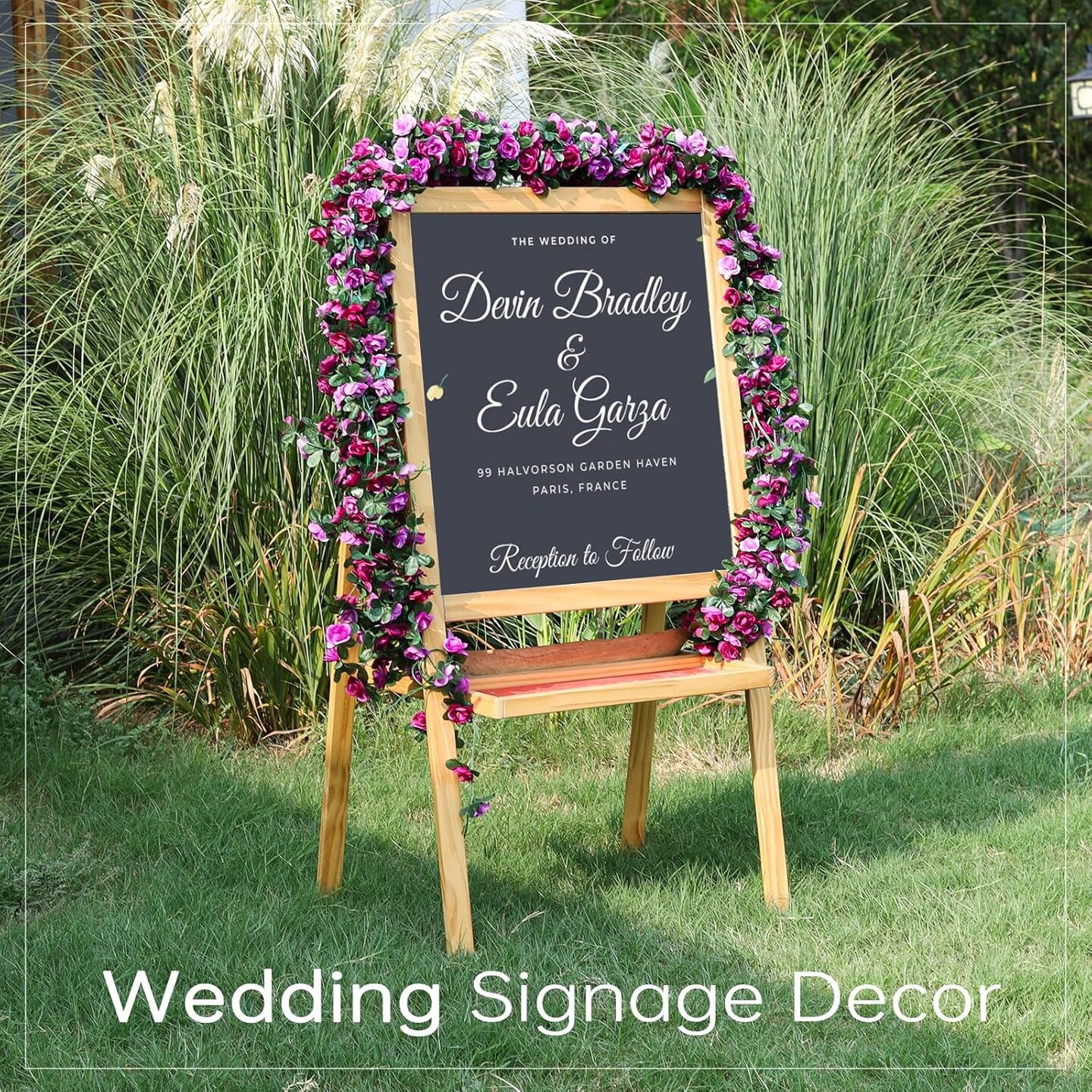 5Pcs 41FT Purple Flower Garland Artificial Rose Arch Vines Fake Spring Floral Garland