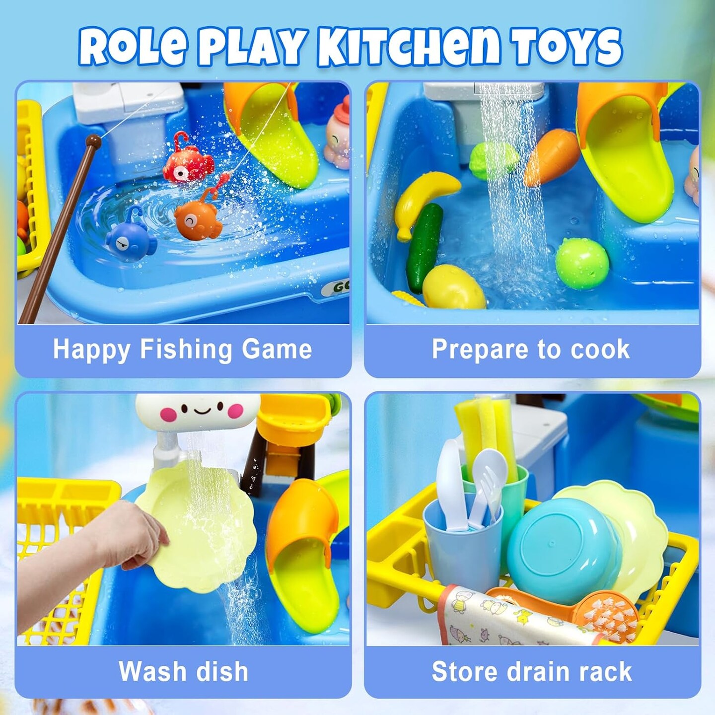Play Sink with Running Water,Toddler Sink Toy