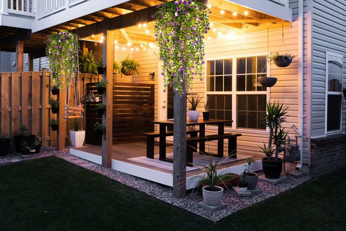 Artificial Hanging Plants Fake Hanging Plant Faux Hanging Plants (Purple)