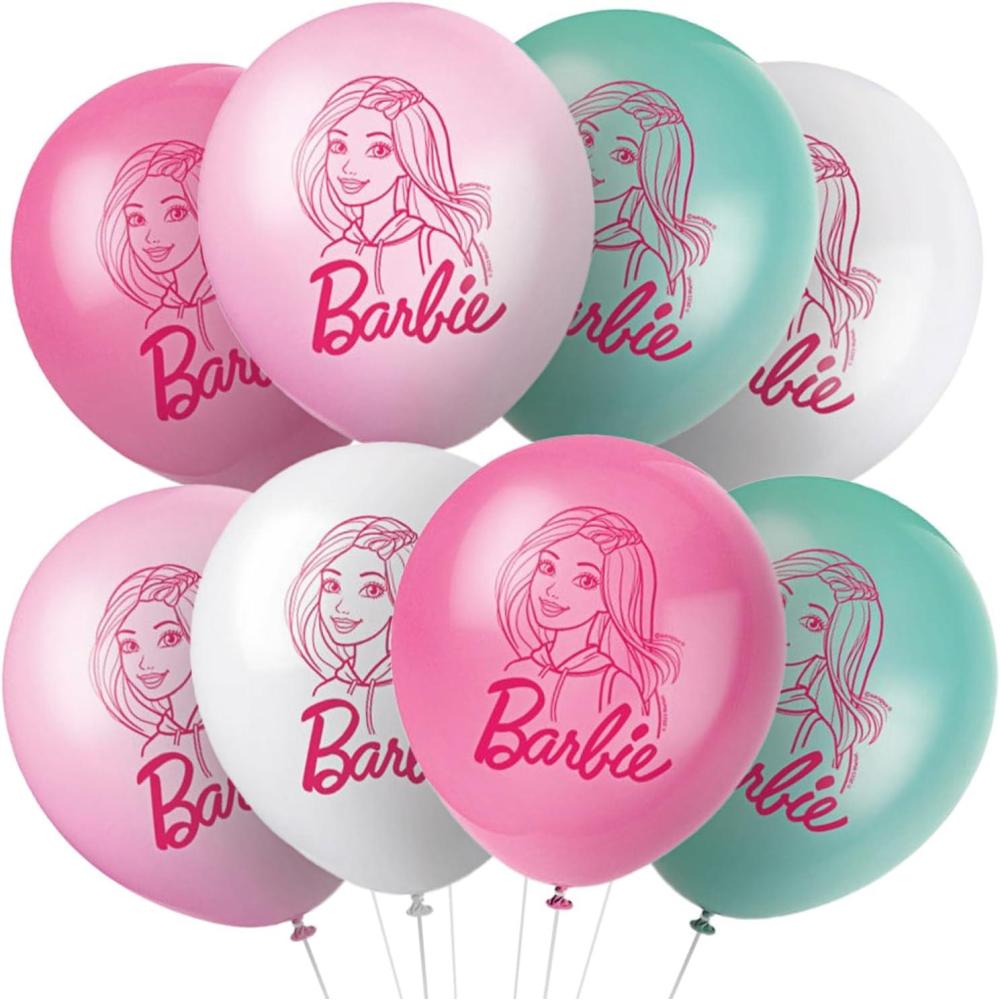 Michaels, Barbie, Assorted Colors 12″ Latex Balloons – 8 Balloons/Pack – Category: Latex Balloons