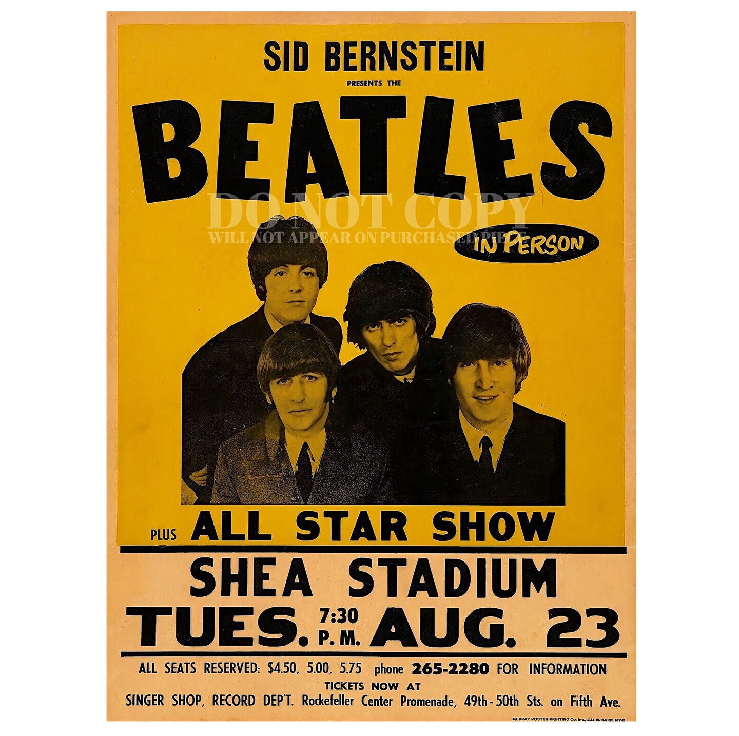 The Beatles Concert Poster 11 X 14 | Live 1966 Shea Stadium | NYC The Beatles Concert Poster 11 X 14 | Live 1966 Shea Stadium | NYC