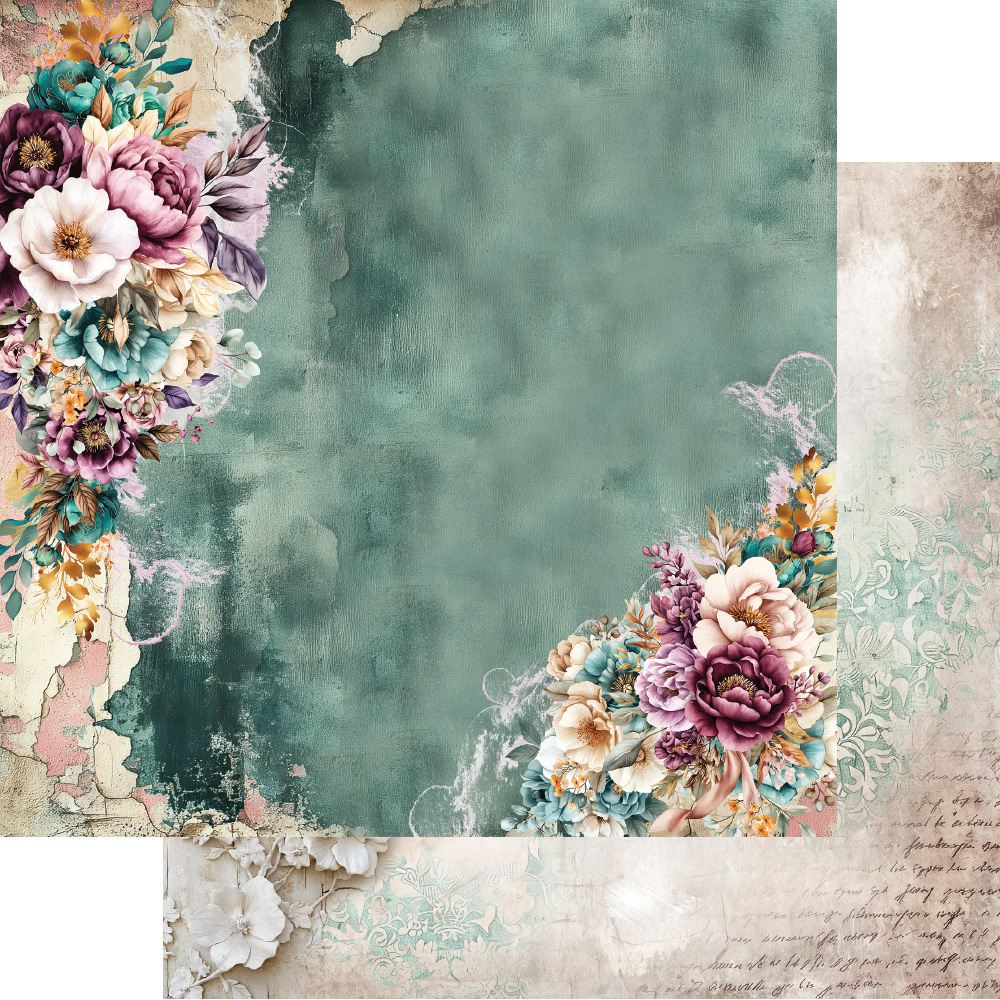 Alchemy of Art “Dreamy Dreams” 8x8 Scrapbook Paper Pad | 12 Double-Sided Sheets | Vintage Floral Designs
