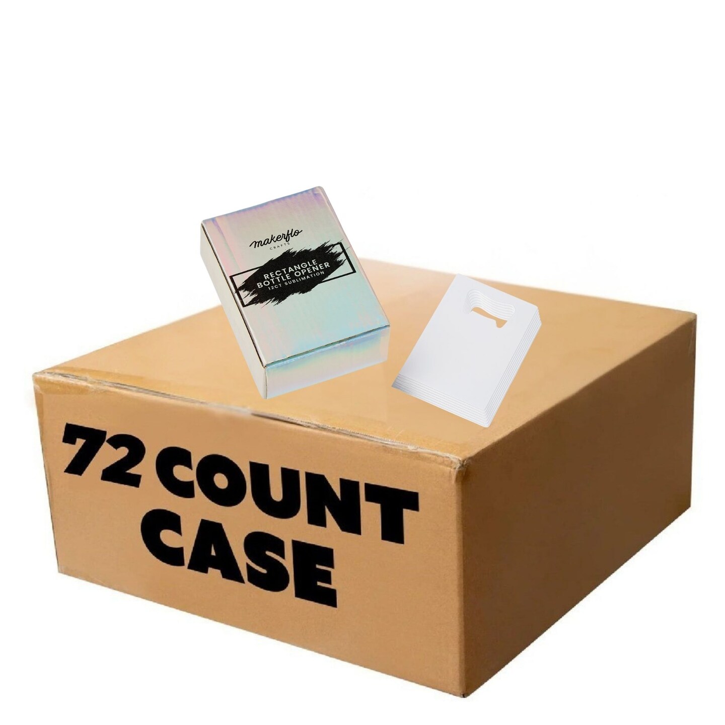 Makerflo Rectangle Shape Bottle Opener Crafted from High-Quality Stainless Steel | Craft-Ready for DIY Gifts & Personalization - Sublimation