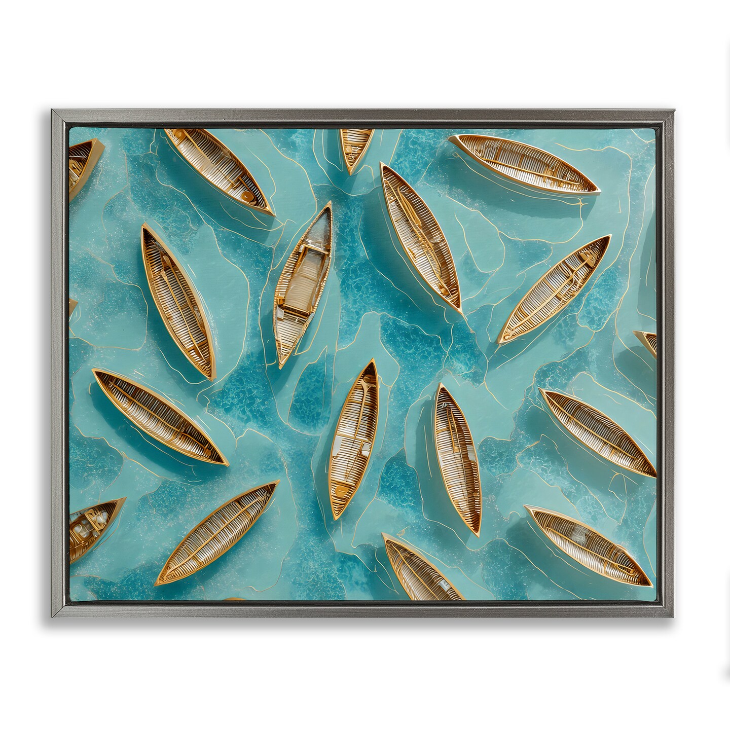 Stupell Industries Harmonious Canoes on Water Floating Frame, design by Franklyn Gregory