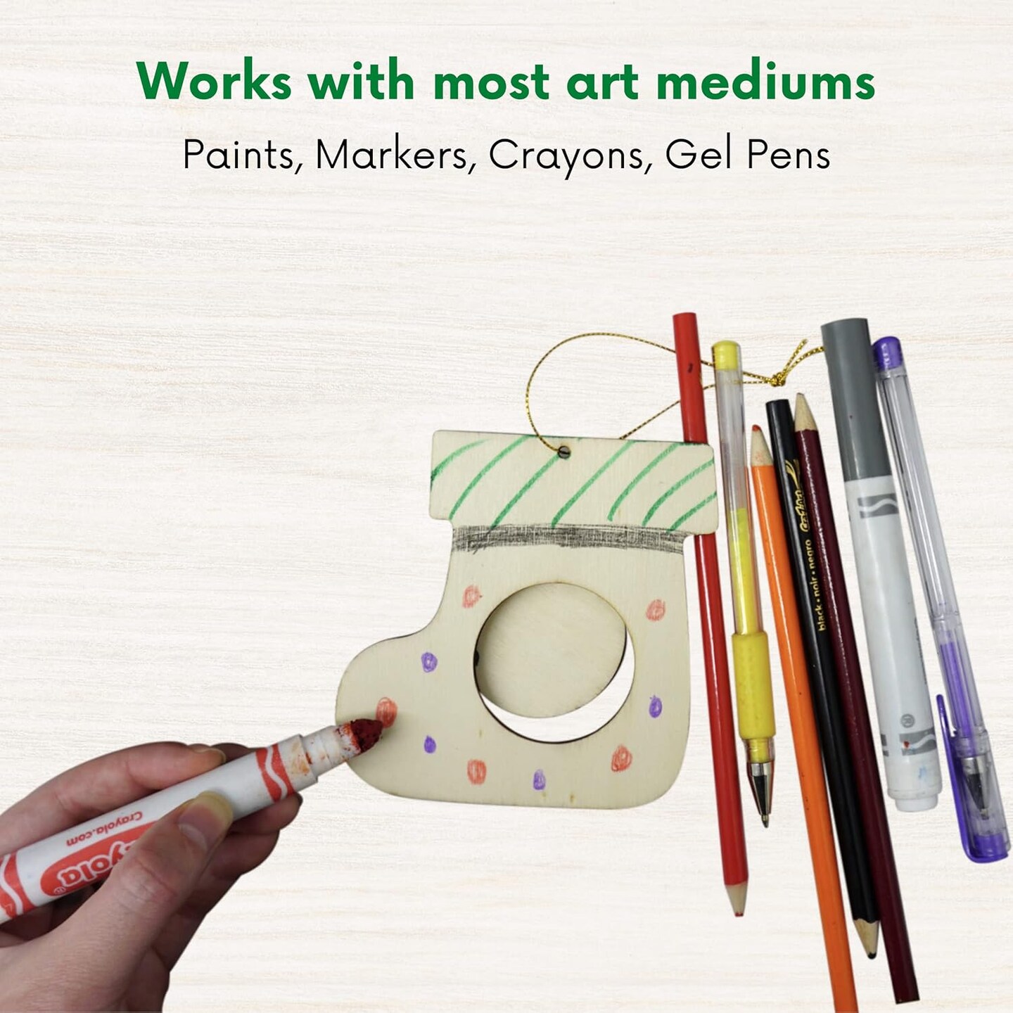 4E's Novelty DIY Wooden Picture Frame Christmas Ornaments Crafts (12 Pack) – Unfinished Wood Frames to Paint, Adult & Kids Holiday DIY Craft Kit, Blank Hanging Ornaments for Christmas Decorating