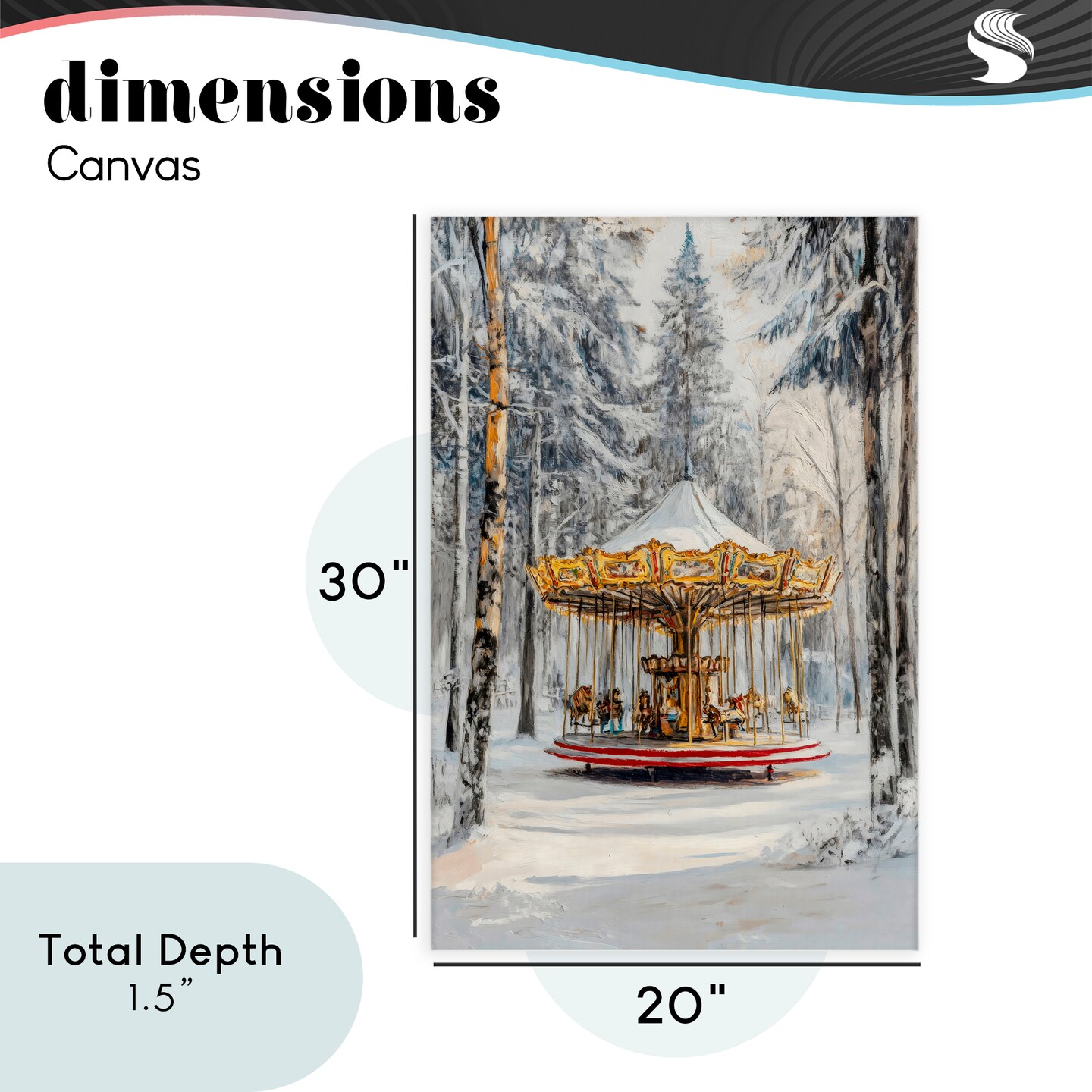 Stupell Industries Winter Wonderland Carousel Canvas, design by Petal Prints Design
