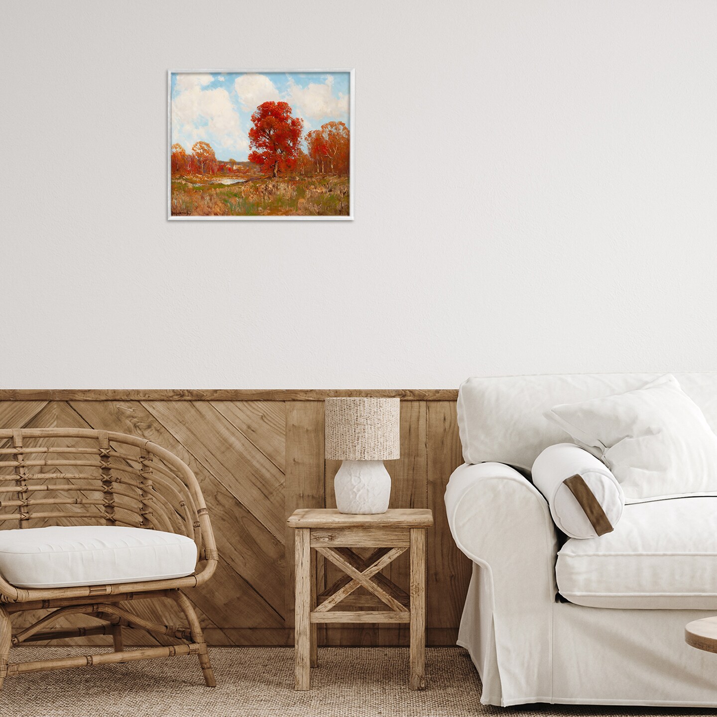 Stupell Industries Fall Landscape with Red Foliage Framed Giclee, design by Arlington Prints