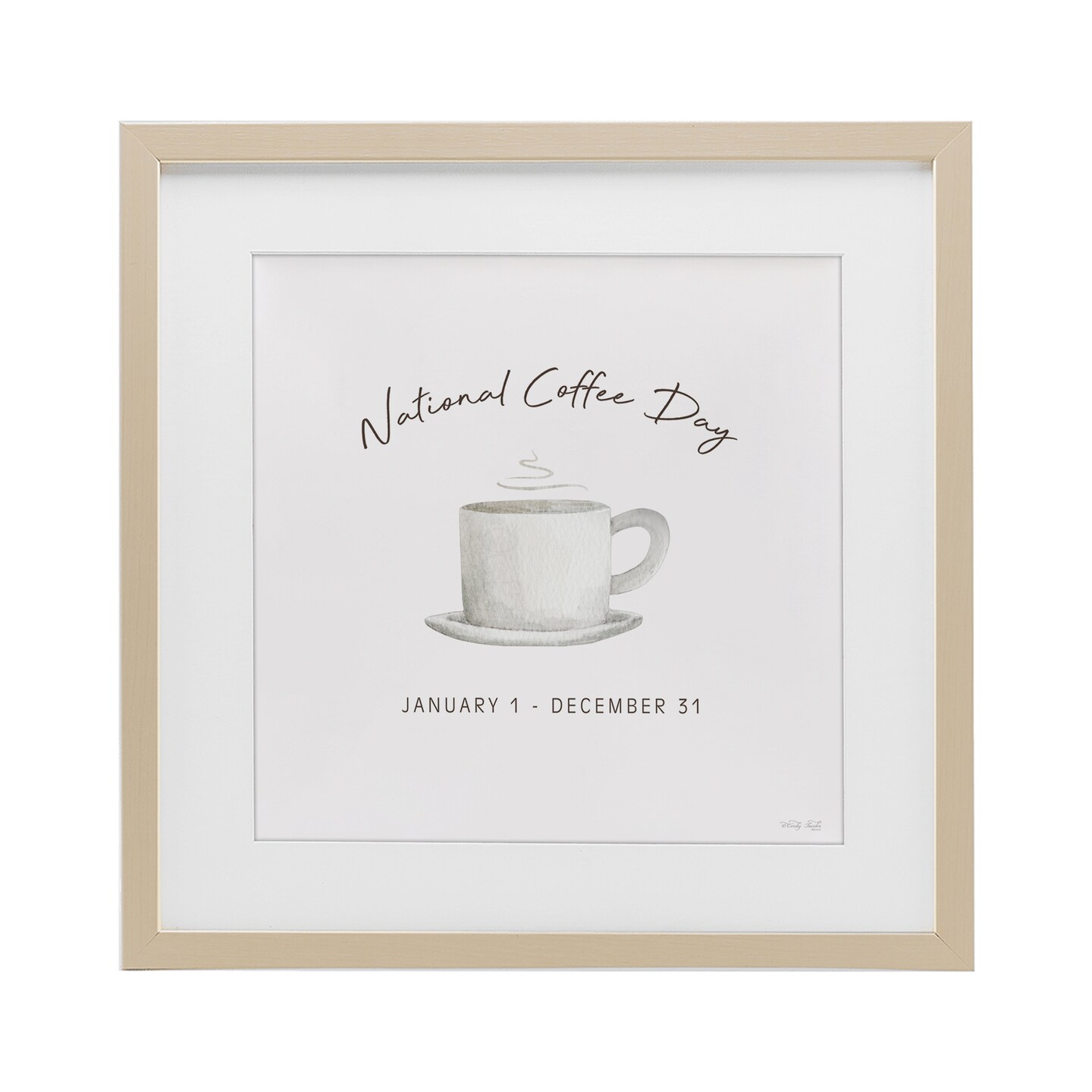 Stupell Industries Everyday National Coffee Day Framed Print Under Glass, design by Cindy Jacobs