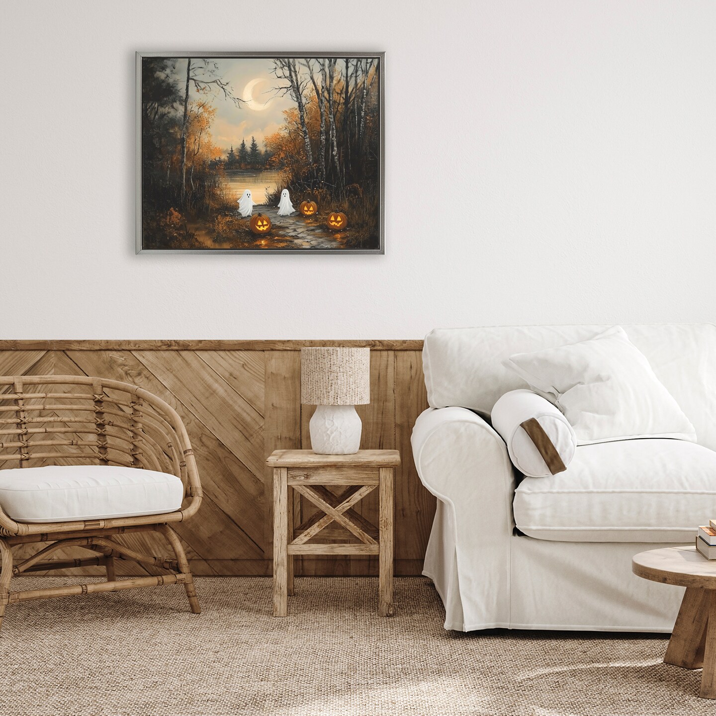 Stupell Industries Autumn Ghosts at Lake Floating Frame, design by Arlington Prints