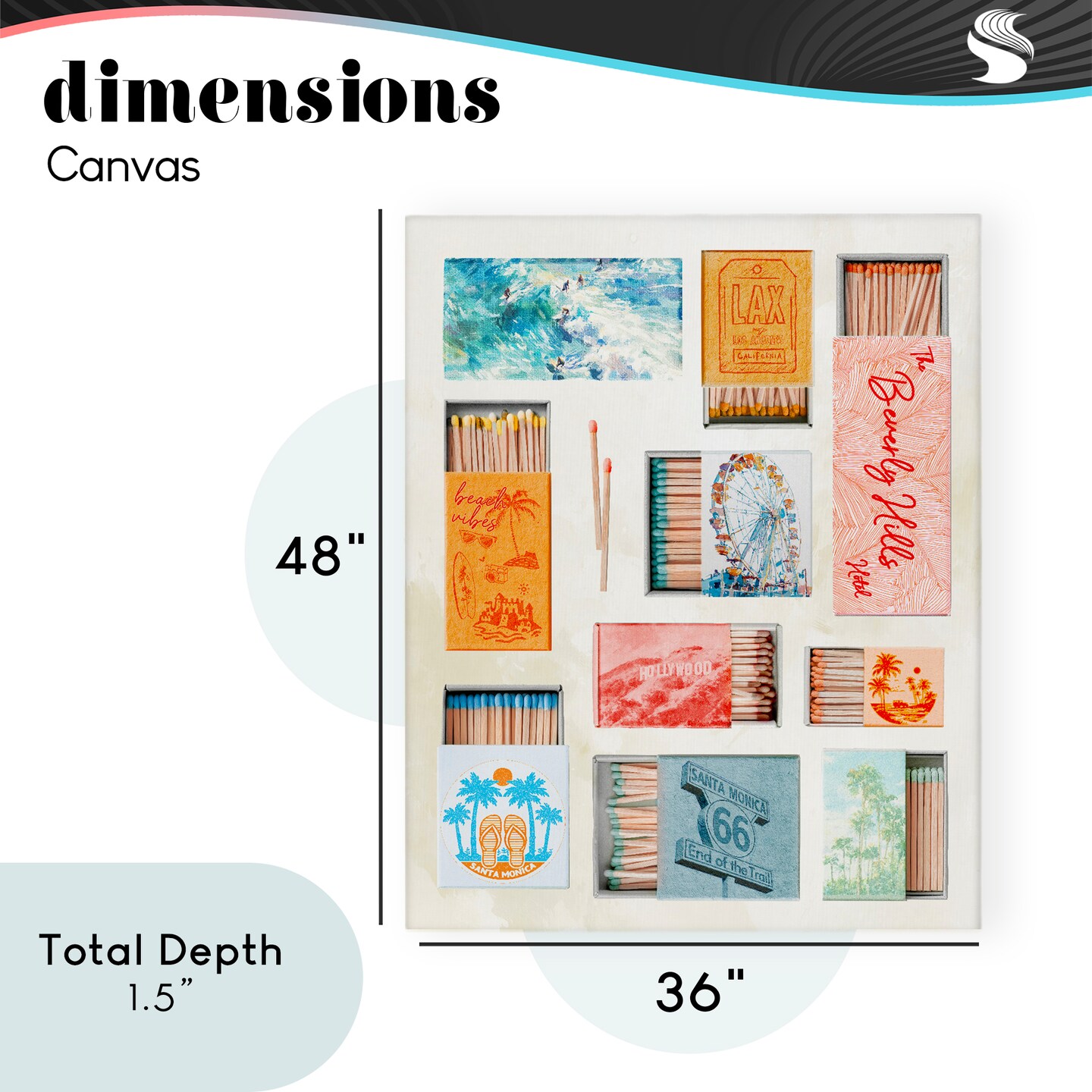 Stupell Industries California Beach Matchboxes Canvas, design by Ziwei Li