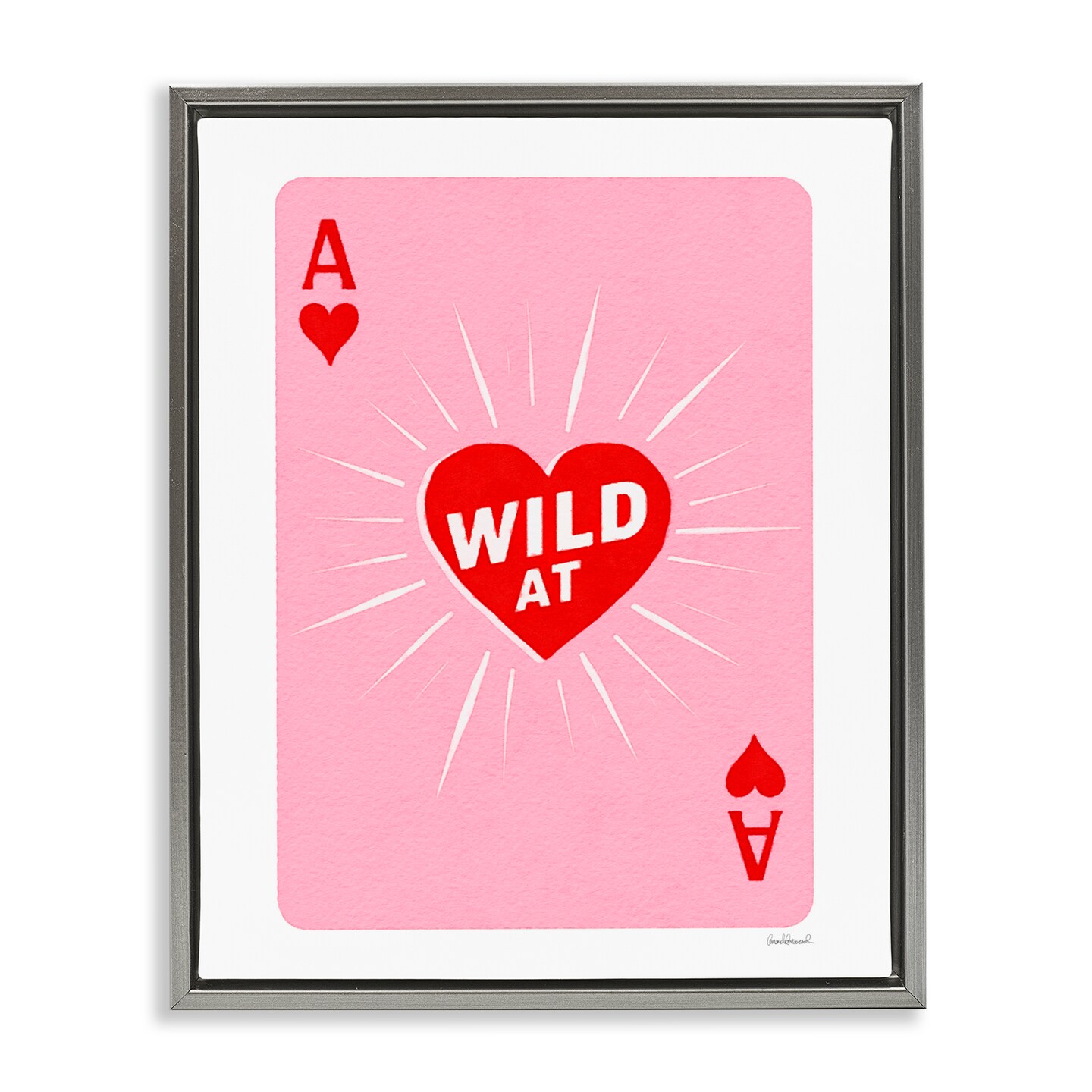 Stupell Industries Wild At Heart Card Floating Frame, design by Amanda Greenwood