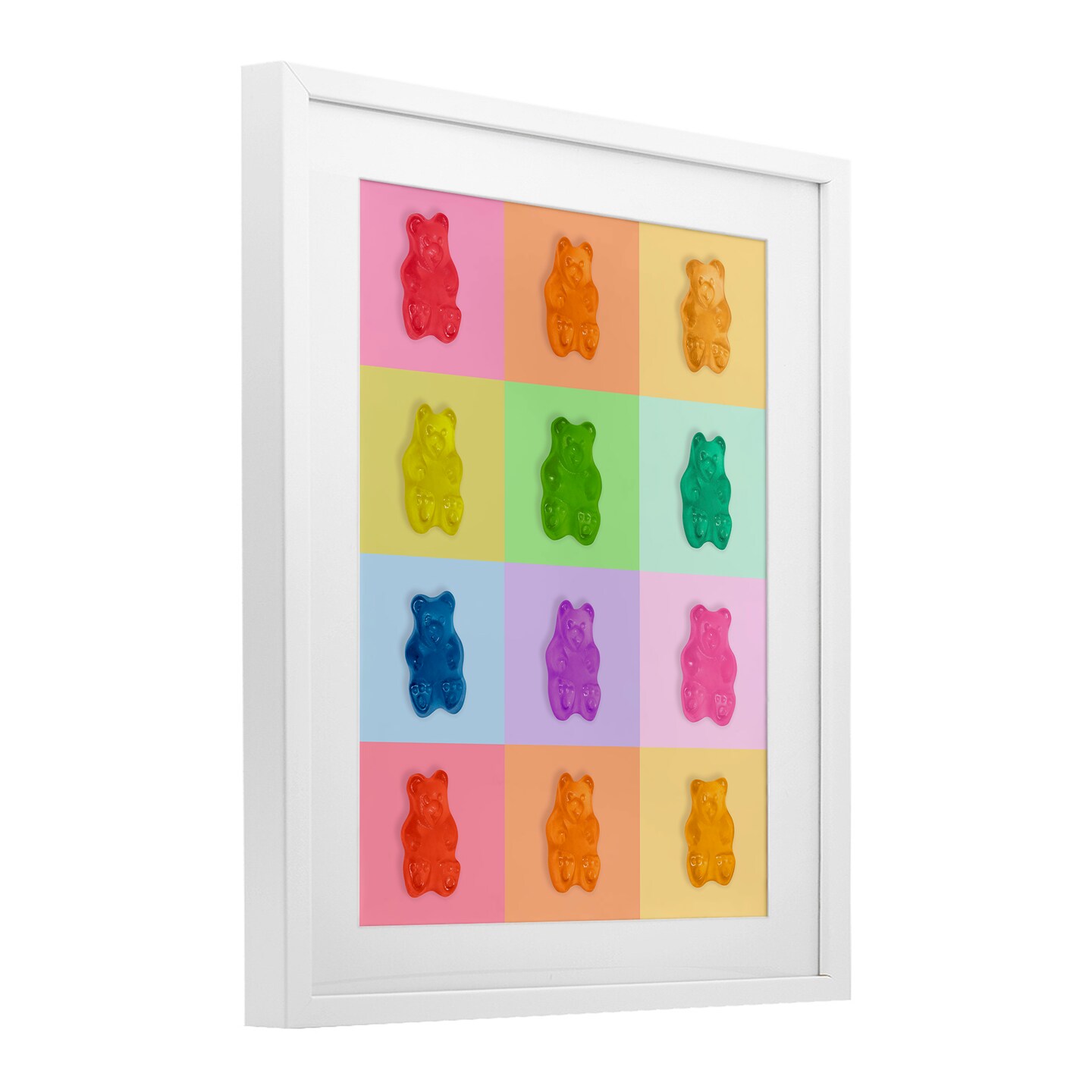 Stupell Industries Candy Bears Rainbow Framed Print Under Glass, design by LISH Creative