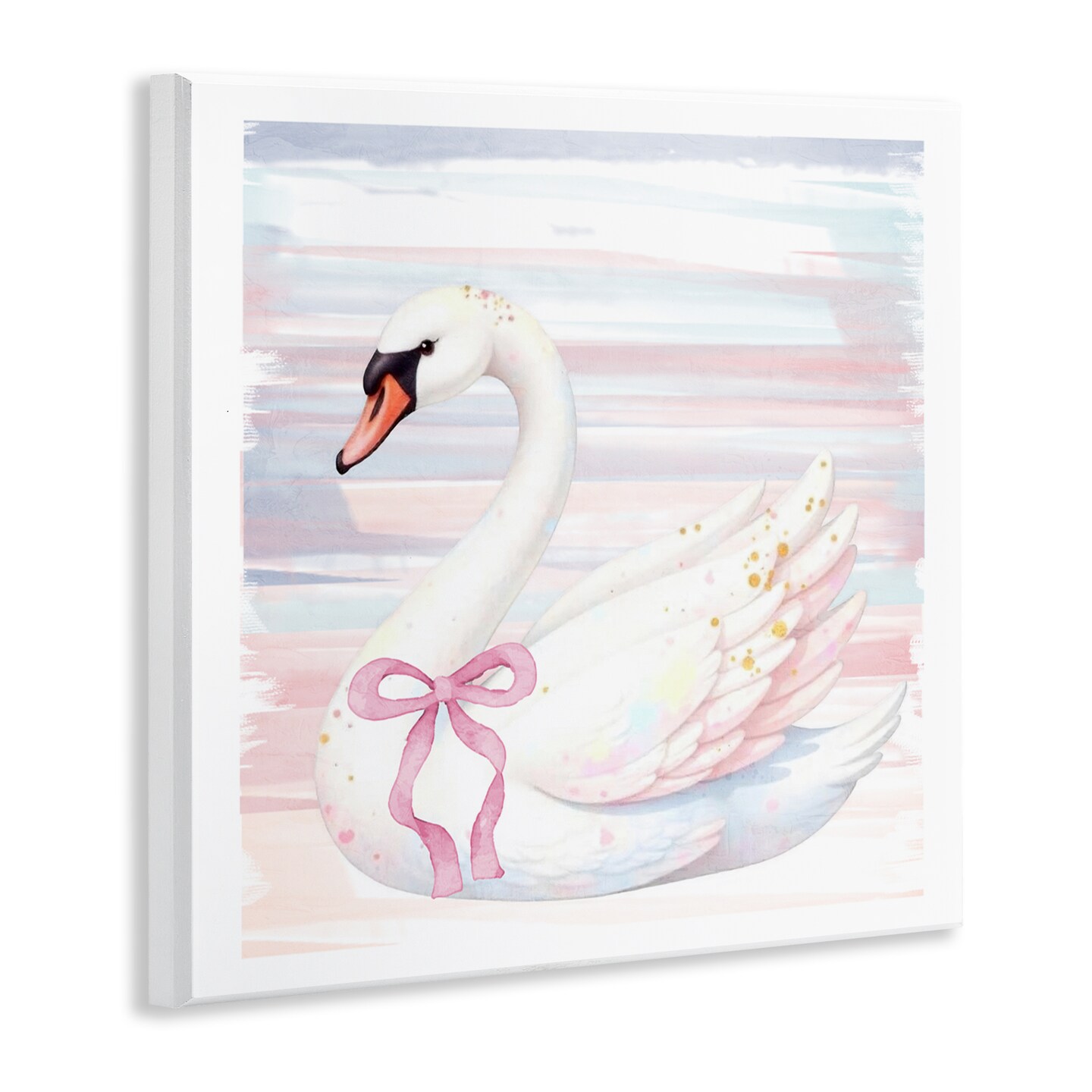 Stupell Industries Pastel Swan with Ribbon Wall Plaque, design by Kim Allen