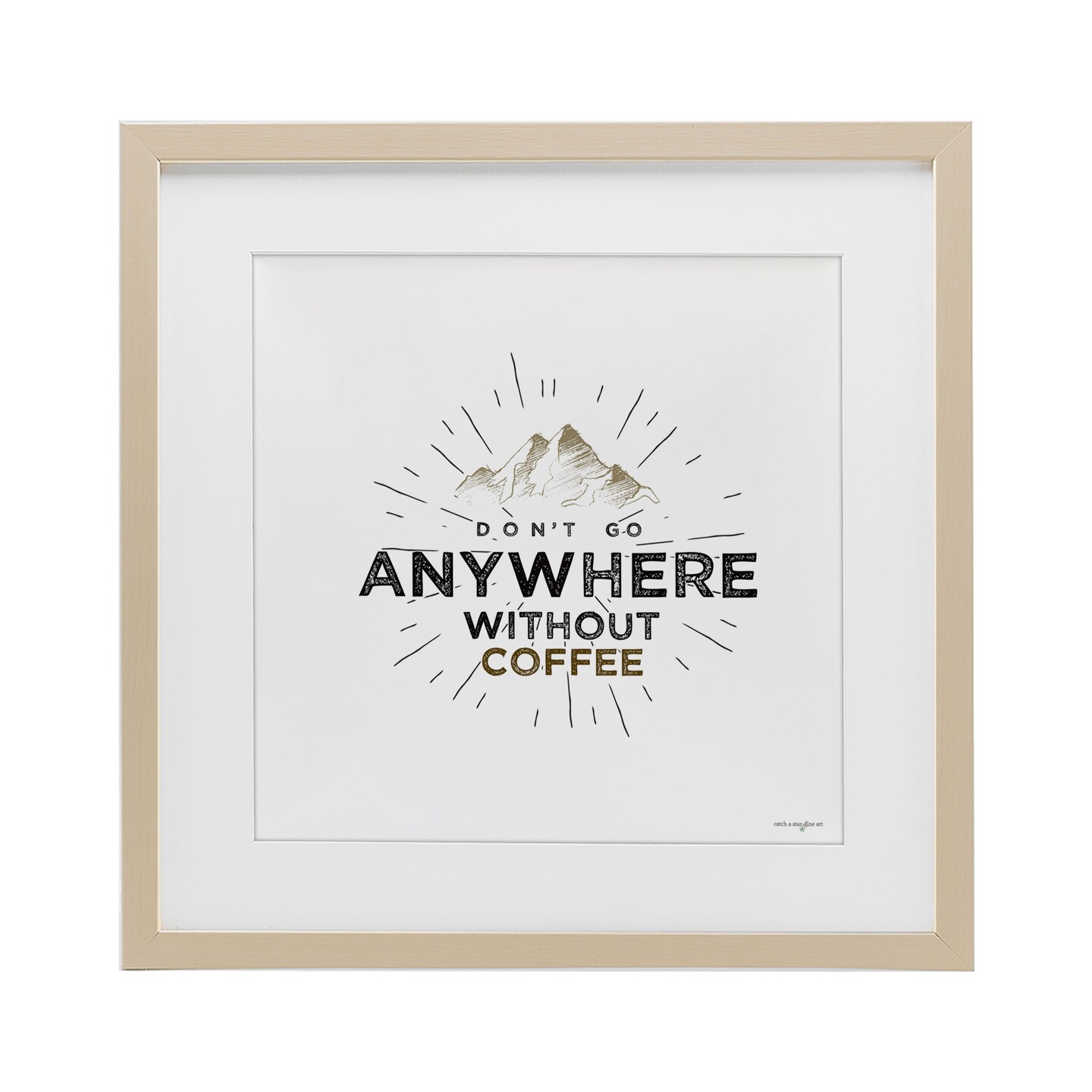 Stupell Industries Don't Go Without Coffee Framed Print Under Glass, design by Seven Trees Design