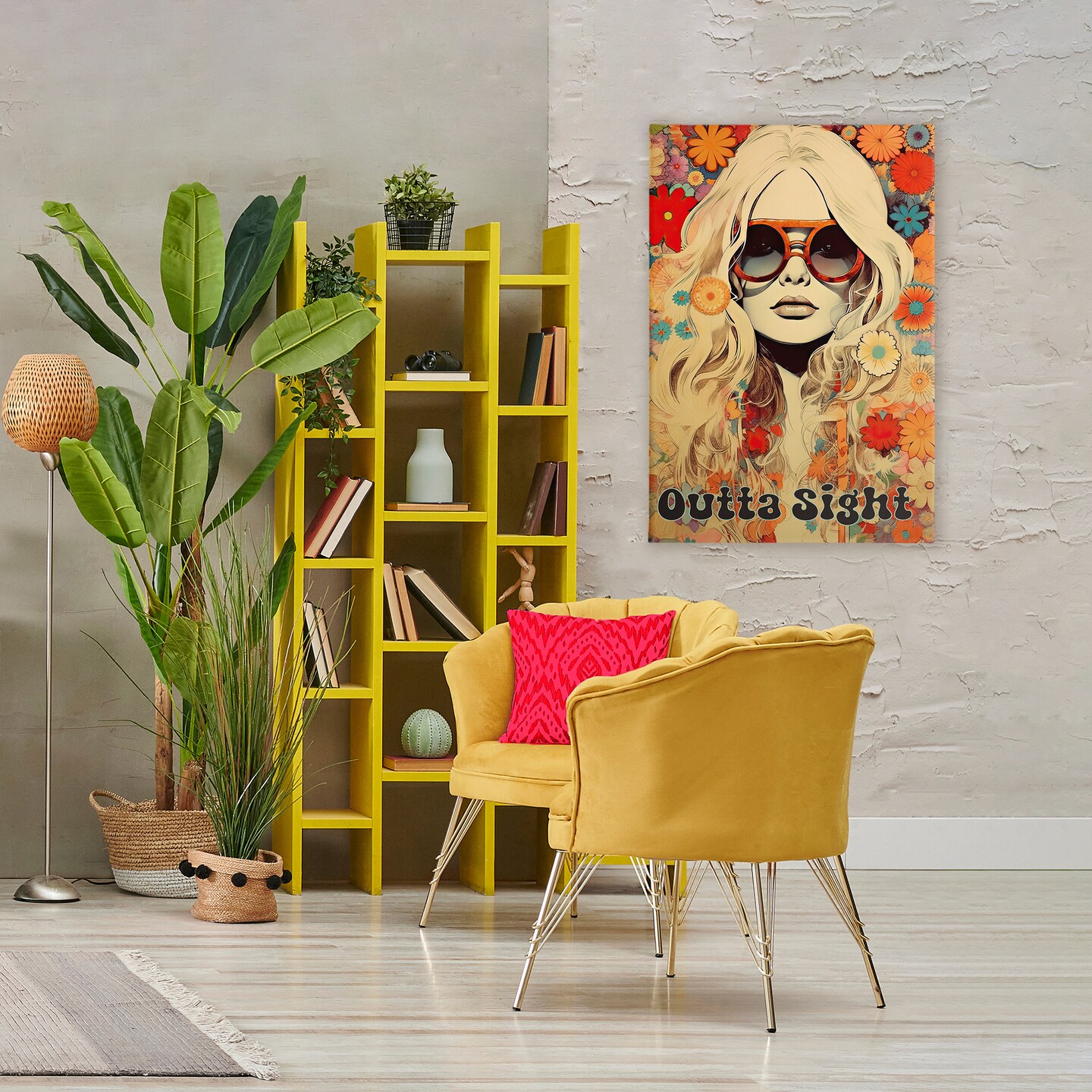 Stupell Industries Outta Sight Hippie Girl Canvas, design by Sasha