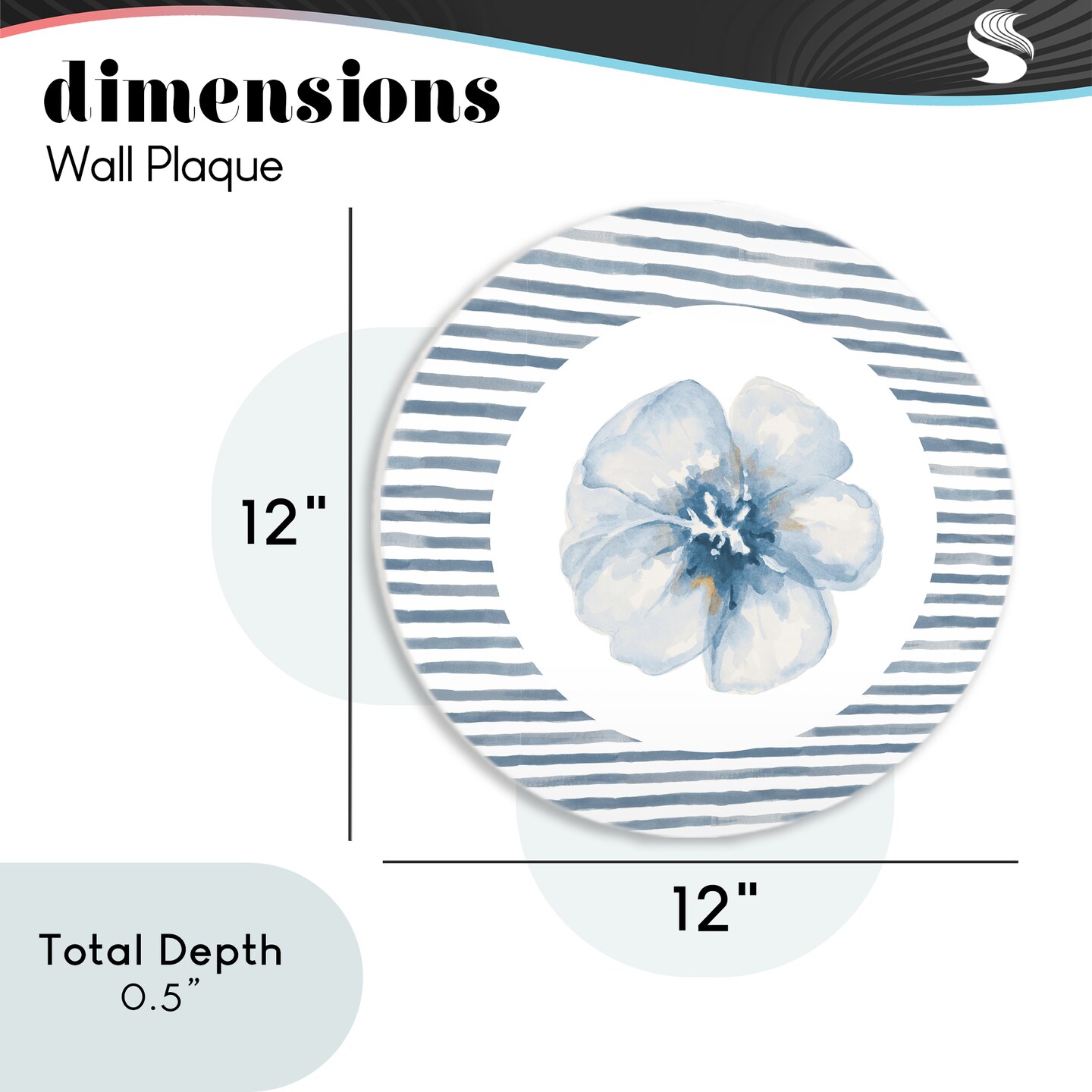 Stupell Industries Wavy Stripes with Blossom Wall Plaque, design by Patricia Pinto