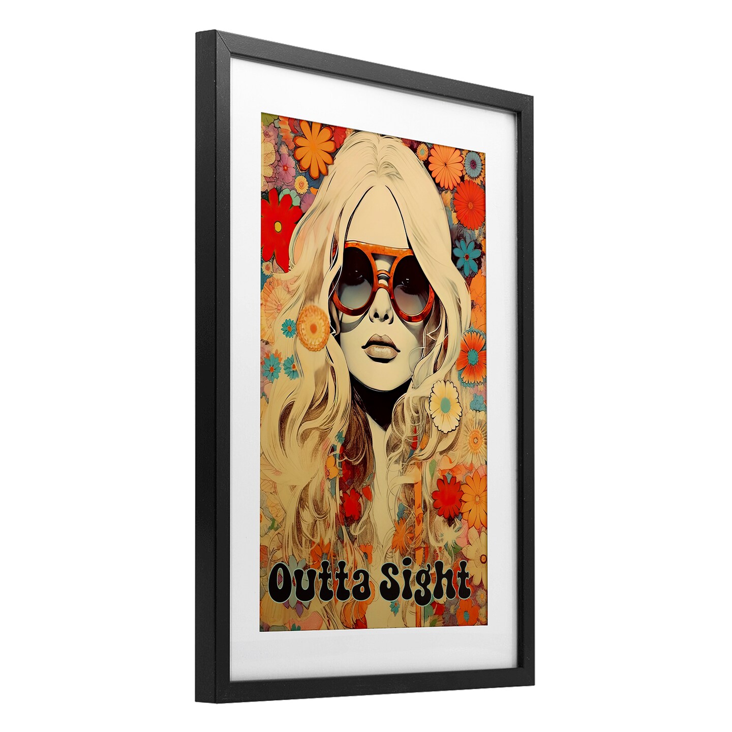 Stupell Industries Outta Sight Hippie Girl Framed Print Under Glass, design by Sasha