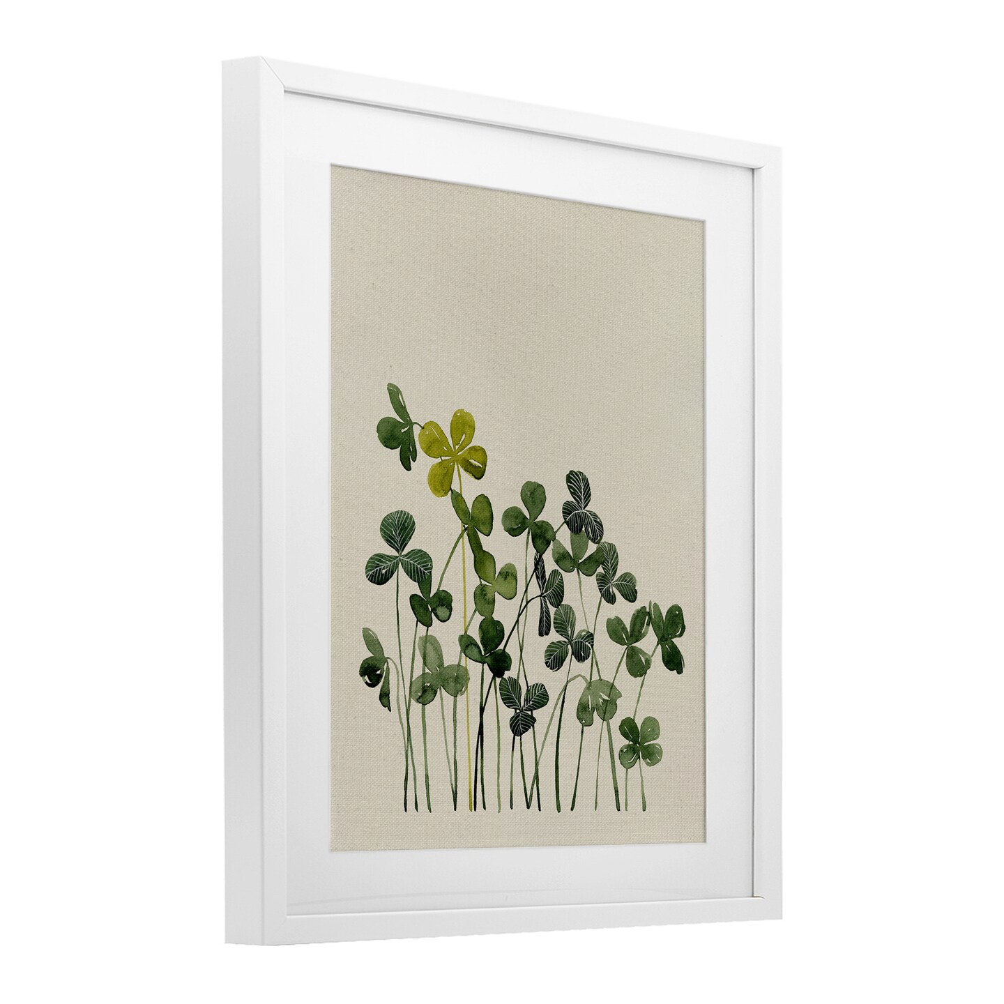 Stupell Industries Hidden Gems Clovers Framed Print Under Glass, design by Grace Popp