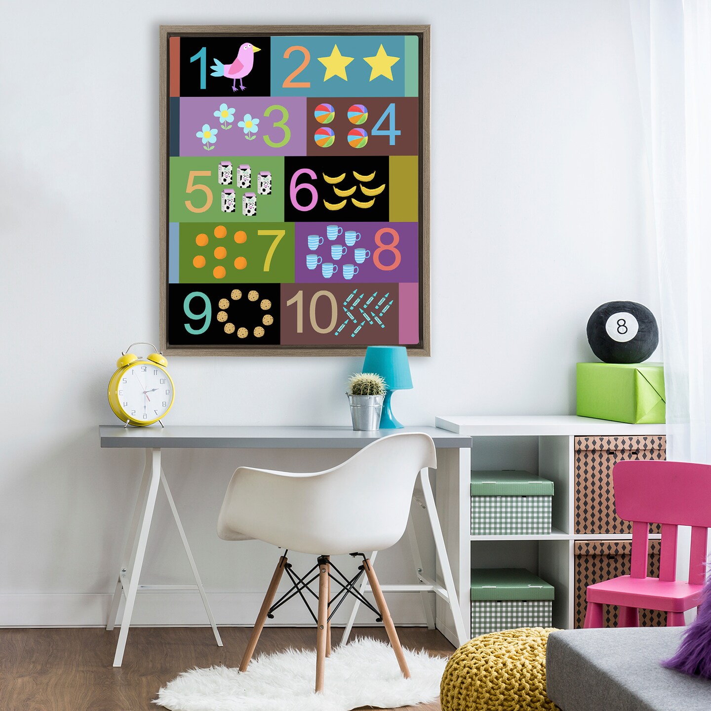 Stupell Industries Learning To Count Chart Floating Frame, design by Carla Daly