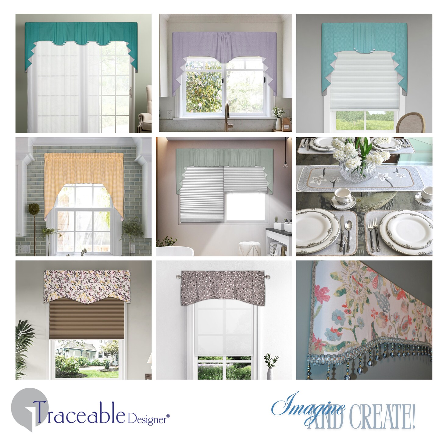 Multi-Style Swag Valance Kit Use Any Fabric to Make Curtains Without Sewing