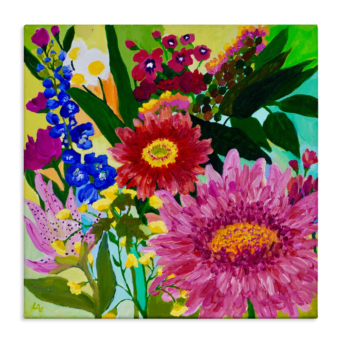 Stupell Industries Front Yard Florals Canvas, design by Lee Ann Zirbes