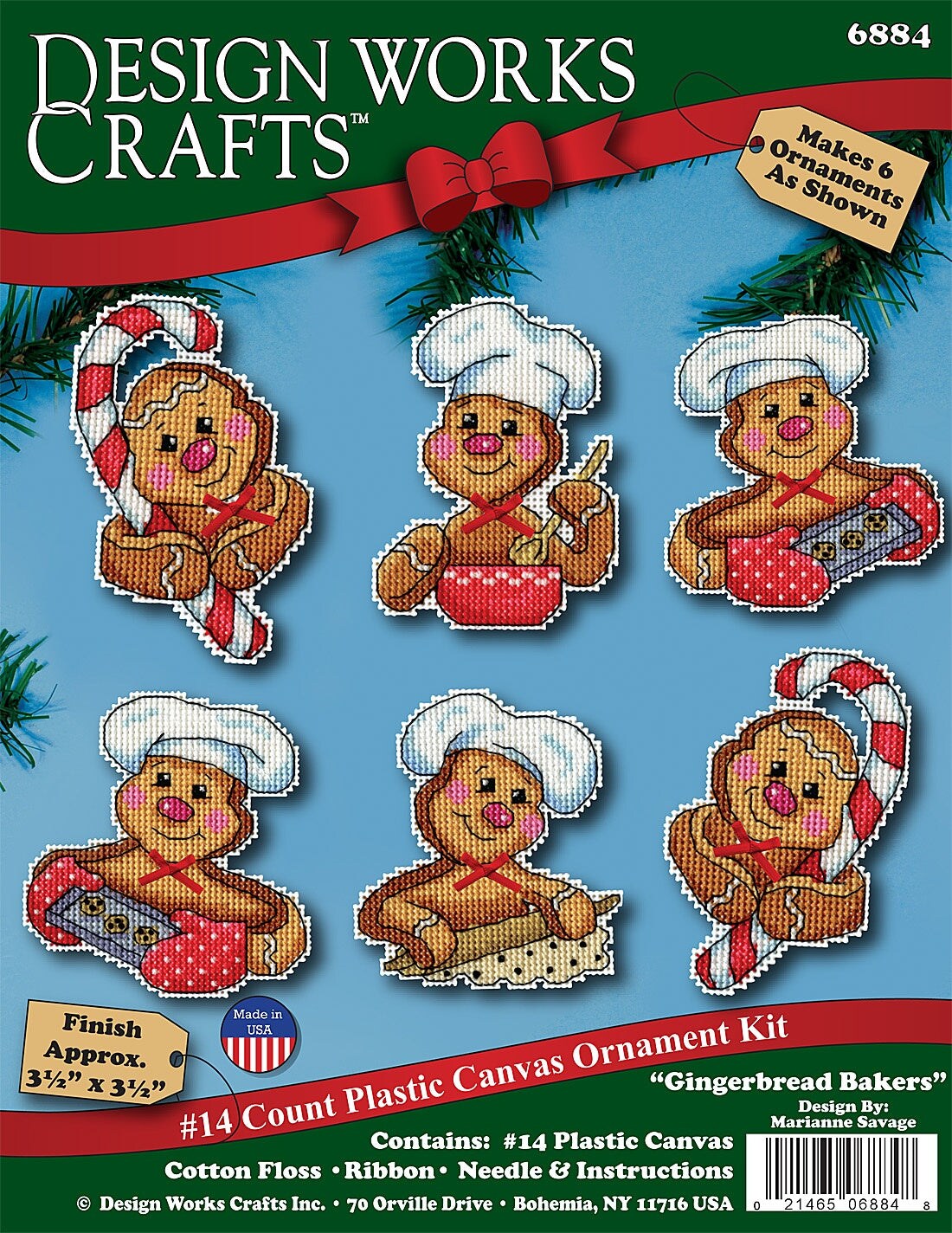 DIY Design Works Gingerbread Bakers Christmas Plastic Canvas Ornament Kit
