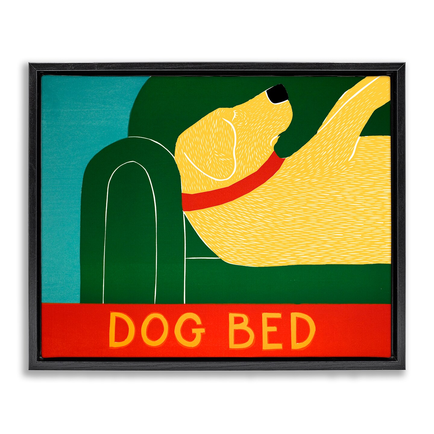 Stupell Industries Dog Bed Labrador Floating Frame, design by Stephen Huneck