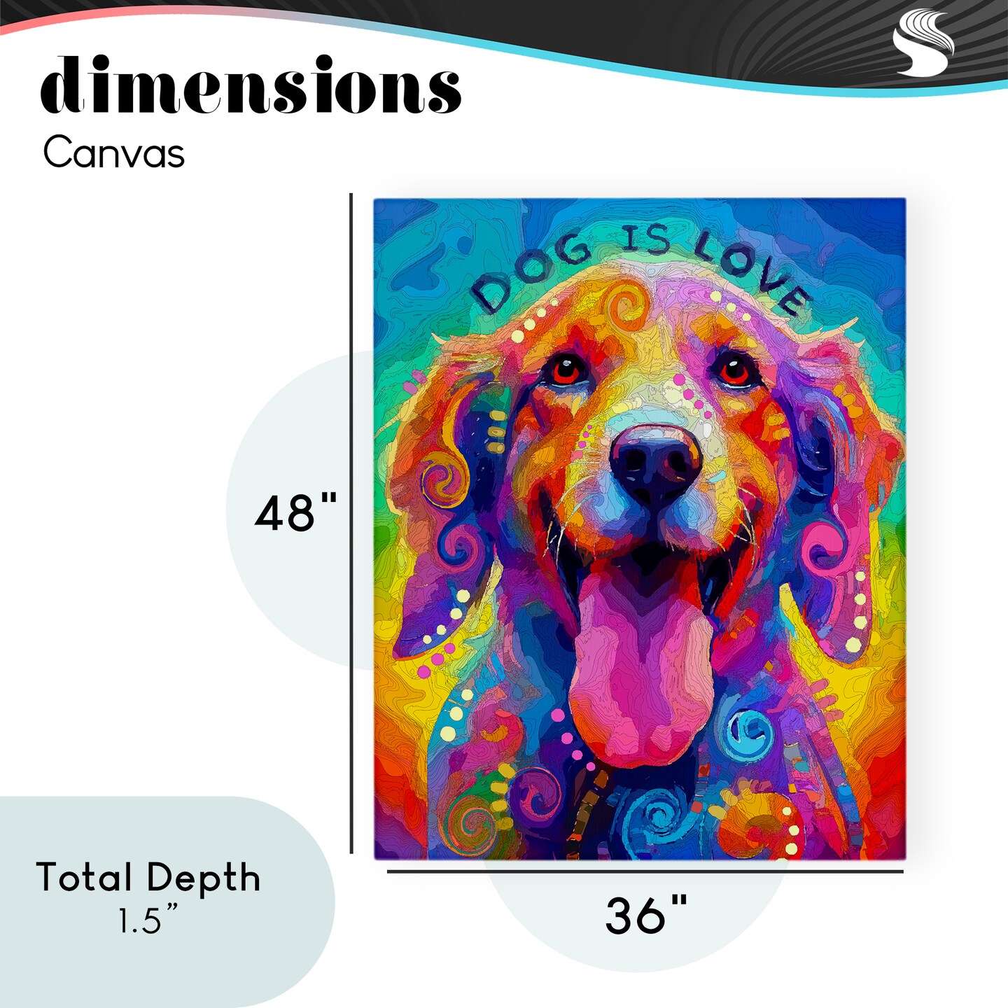Stupell Industries Dog Is Love Swirled Pattern Canvas, design by Dean Russo- Evolution Collection