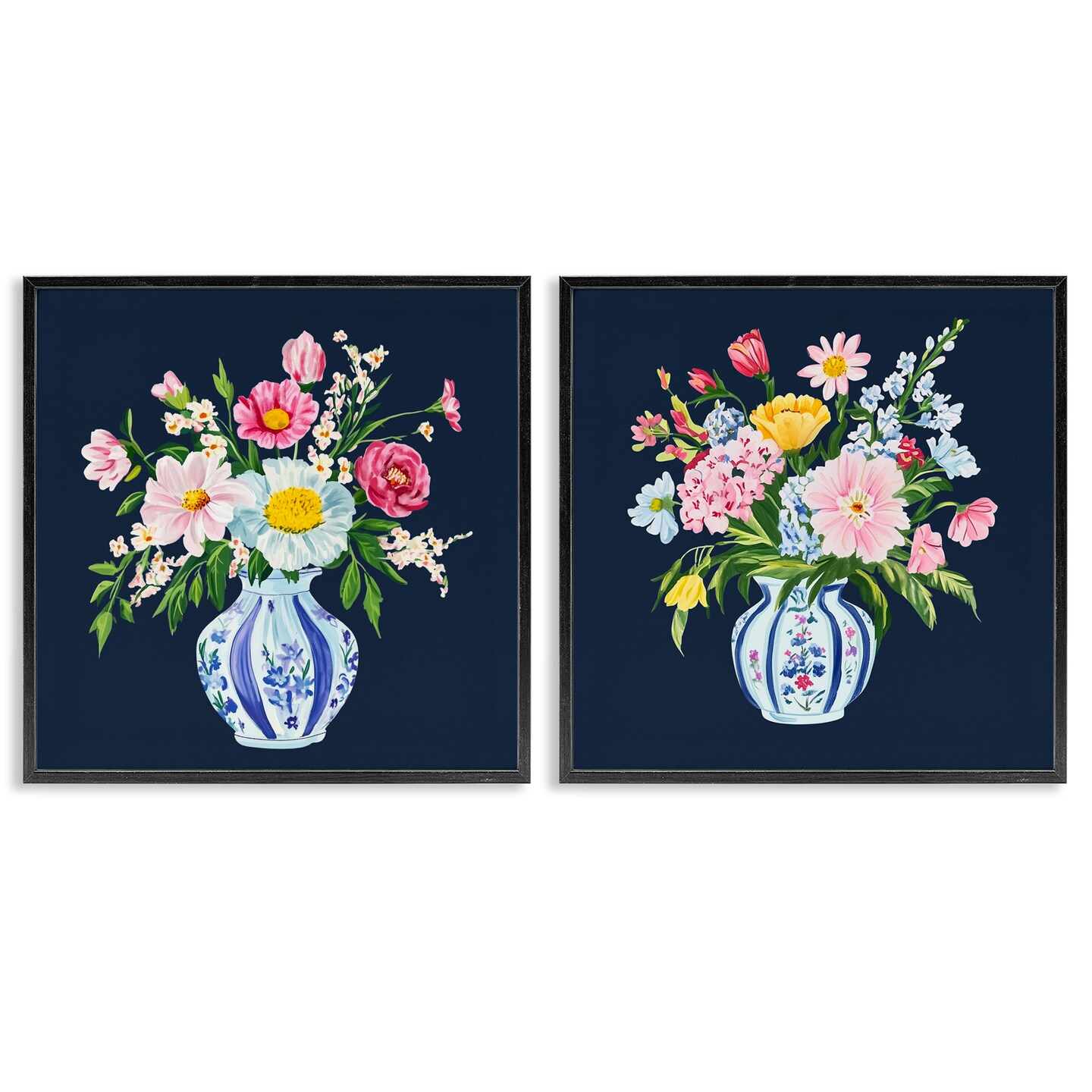 Stupell Industries Twin Chinoiserie Vases 2pc Framed Giclee Set, design by Yen