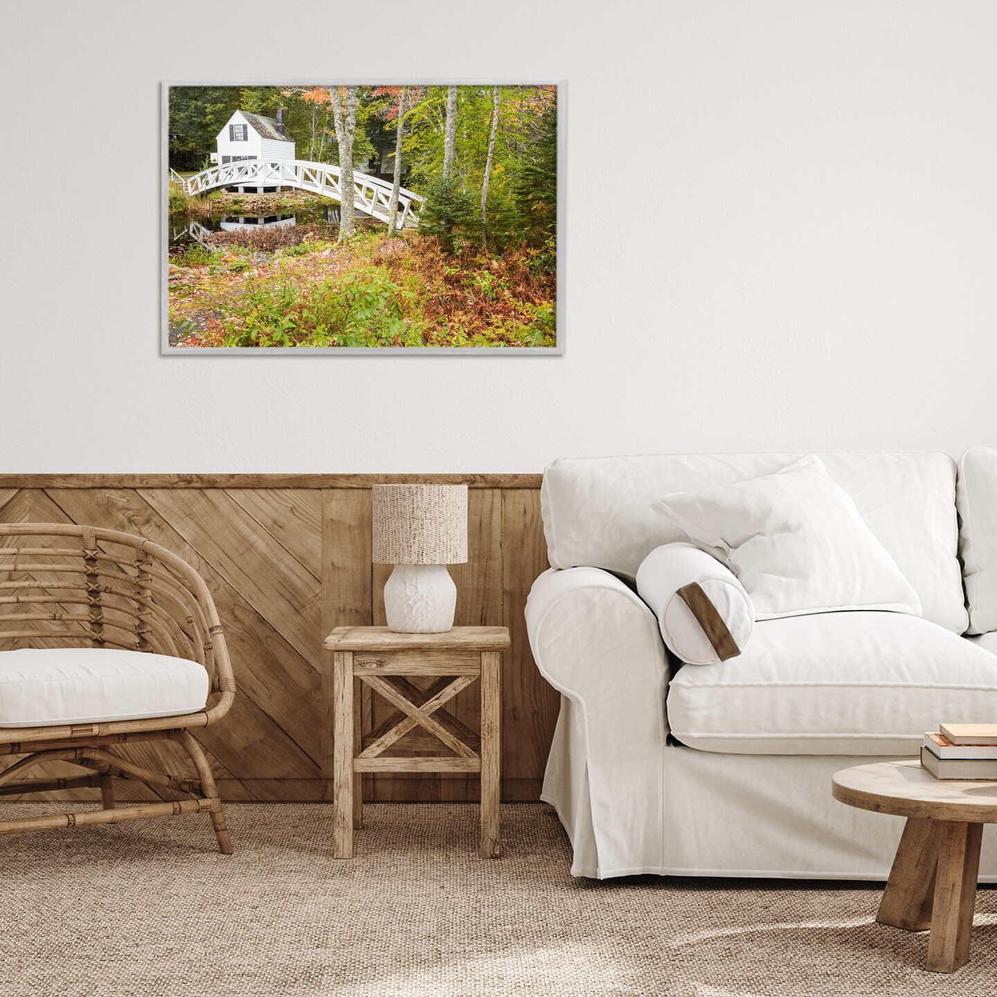 Stupell Industries Bar Harbor Town Bridge Framed Giclee, design by Jon Evan