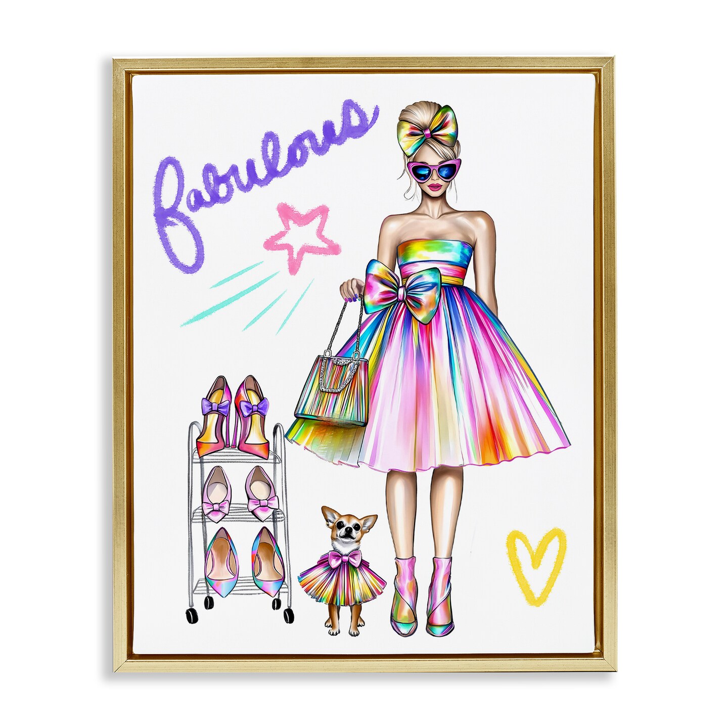 Stupell Industries Fabulous Girl & Dog Floating Frame, design by Jess Stempel