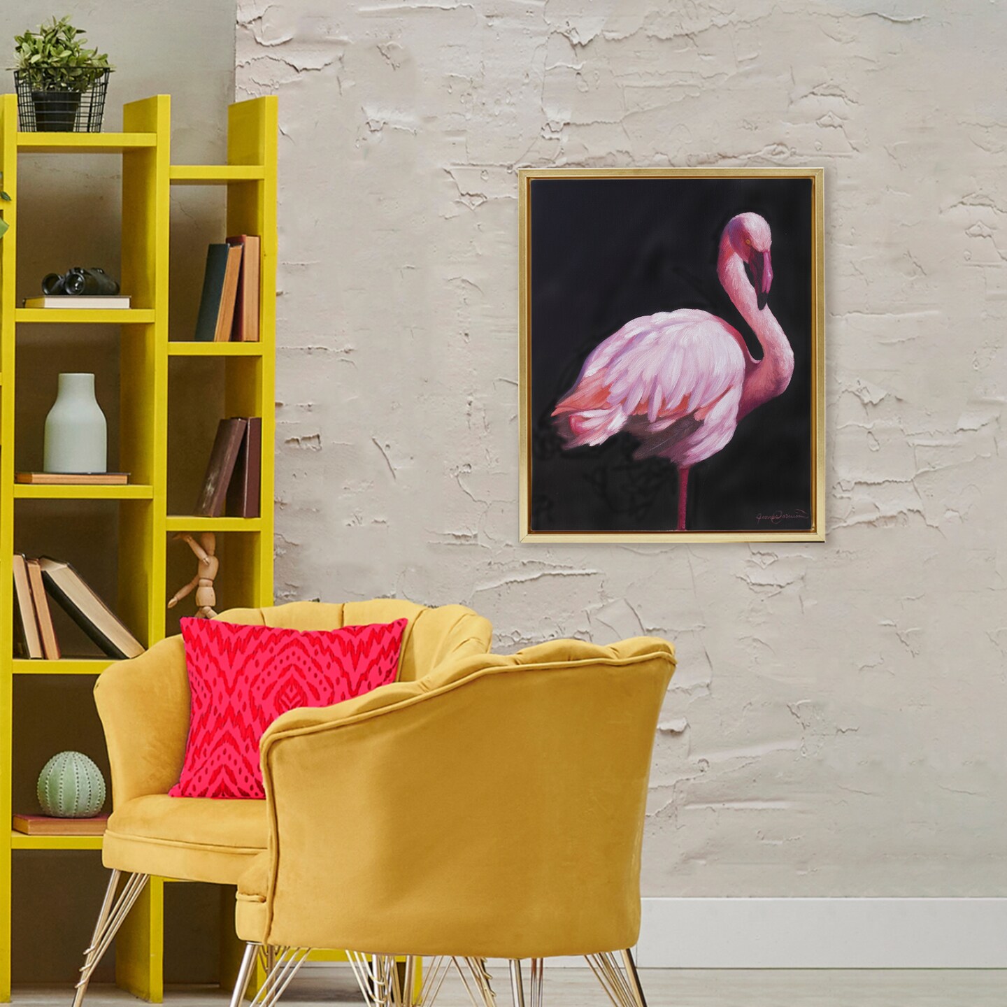 Stupell Industries Elegant & Exotic Flamingo Floating Frame, design by James Corwin