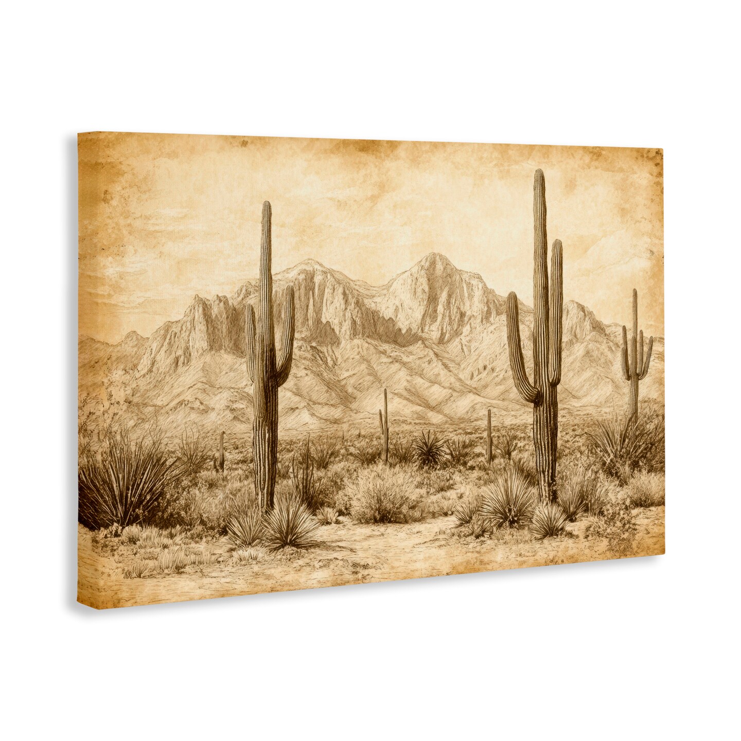 Stupell Industries The Desert Sepia Landscape Canvas, design by Petal Prints Design