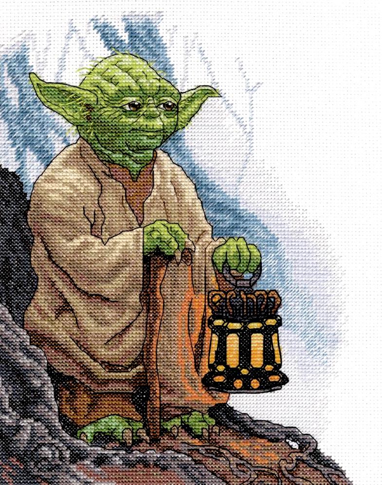 DIY Dimensions Disney Star Wars Yoda Jedi Counted Cross Stitch Kit 8x10