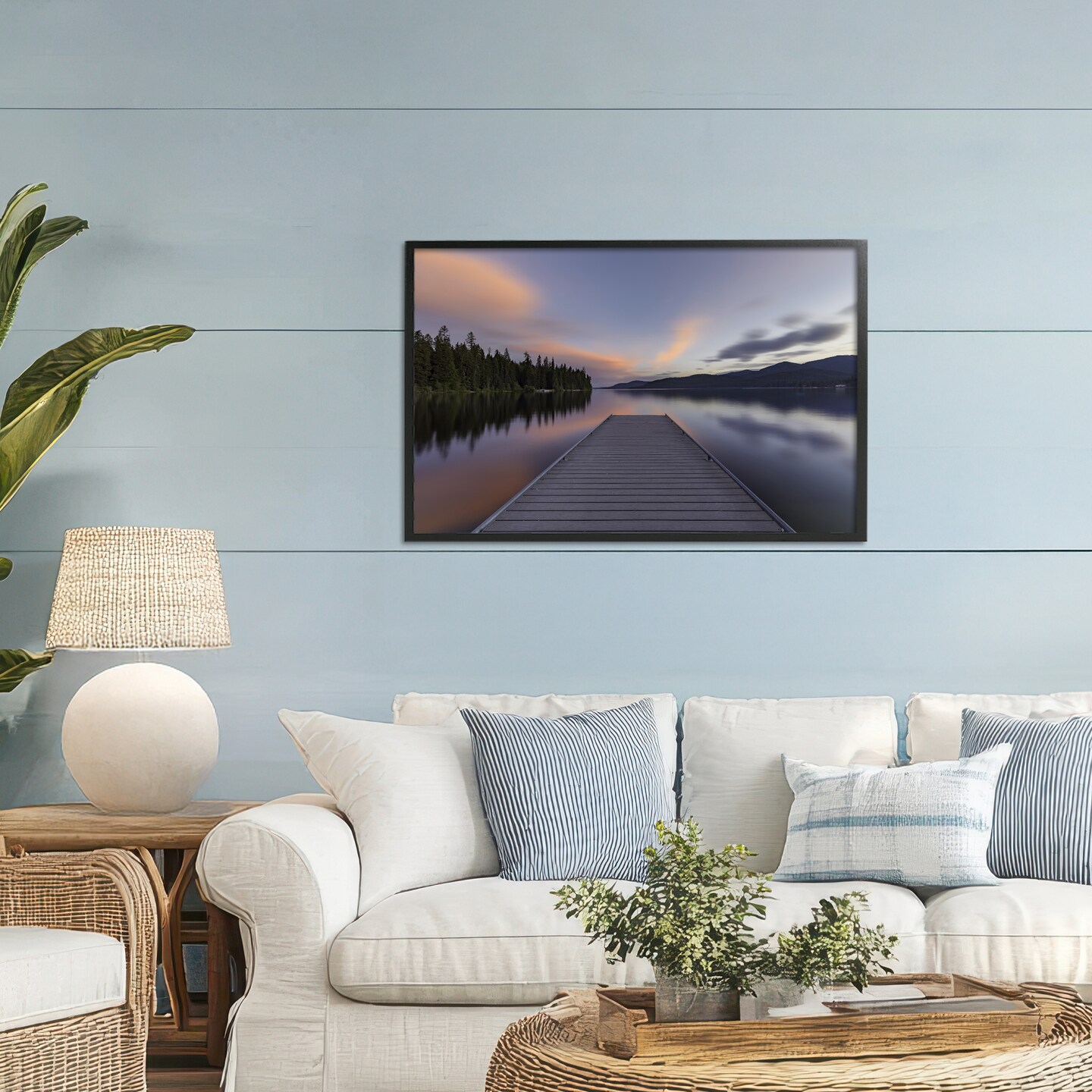 Stupell Industries Priest Lake Stacked Pink Framed Giclee, design by Jeff Poe Photography