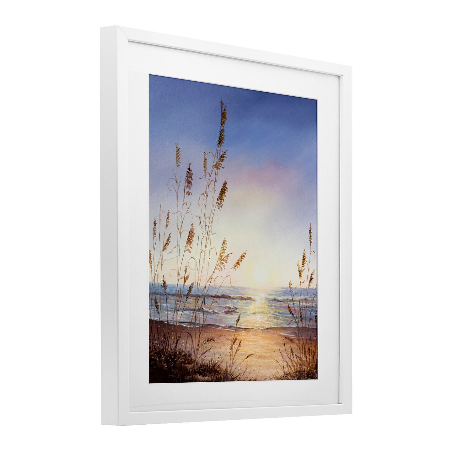 Stupell Industries Seascape with Sunlit Grasses Framed Print Under Glass, design by Michelle Faber