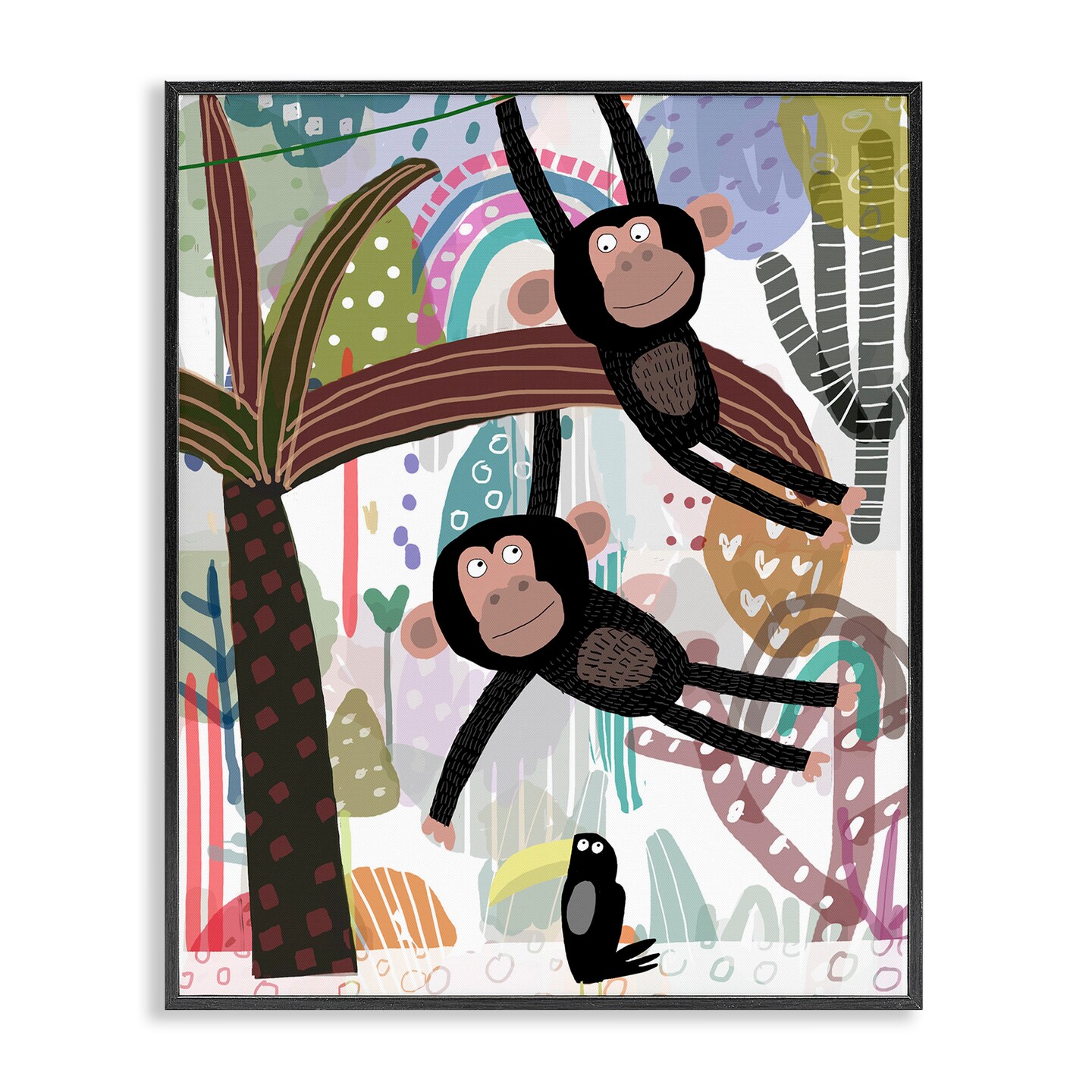 Stupell Industries Exotic Monkey & Toucan Framed Giclee, design by Carla Daly