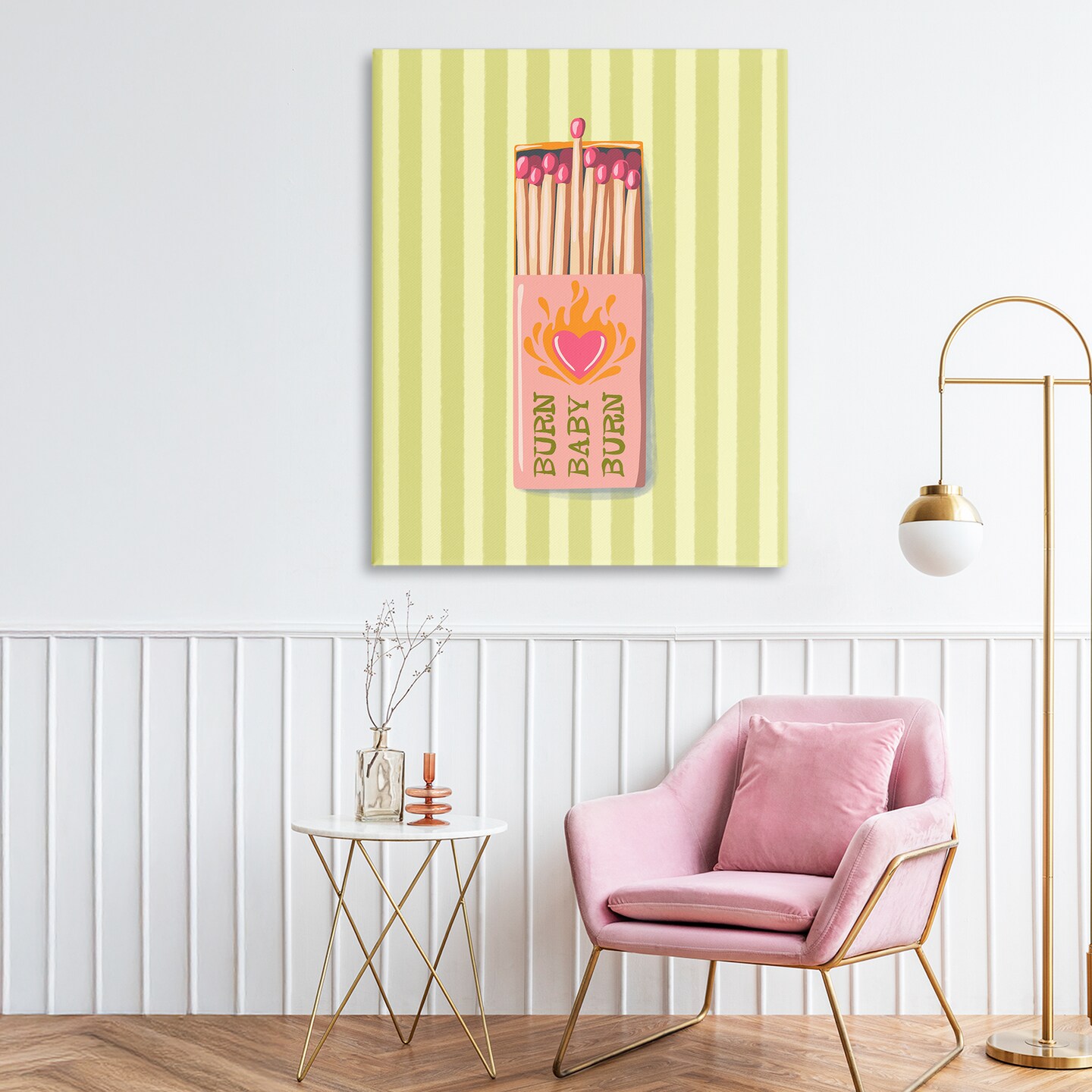 Stupell Industries Burn Baby Matches Canvas, design by Elyse Anastacia