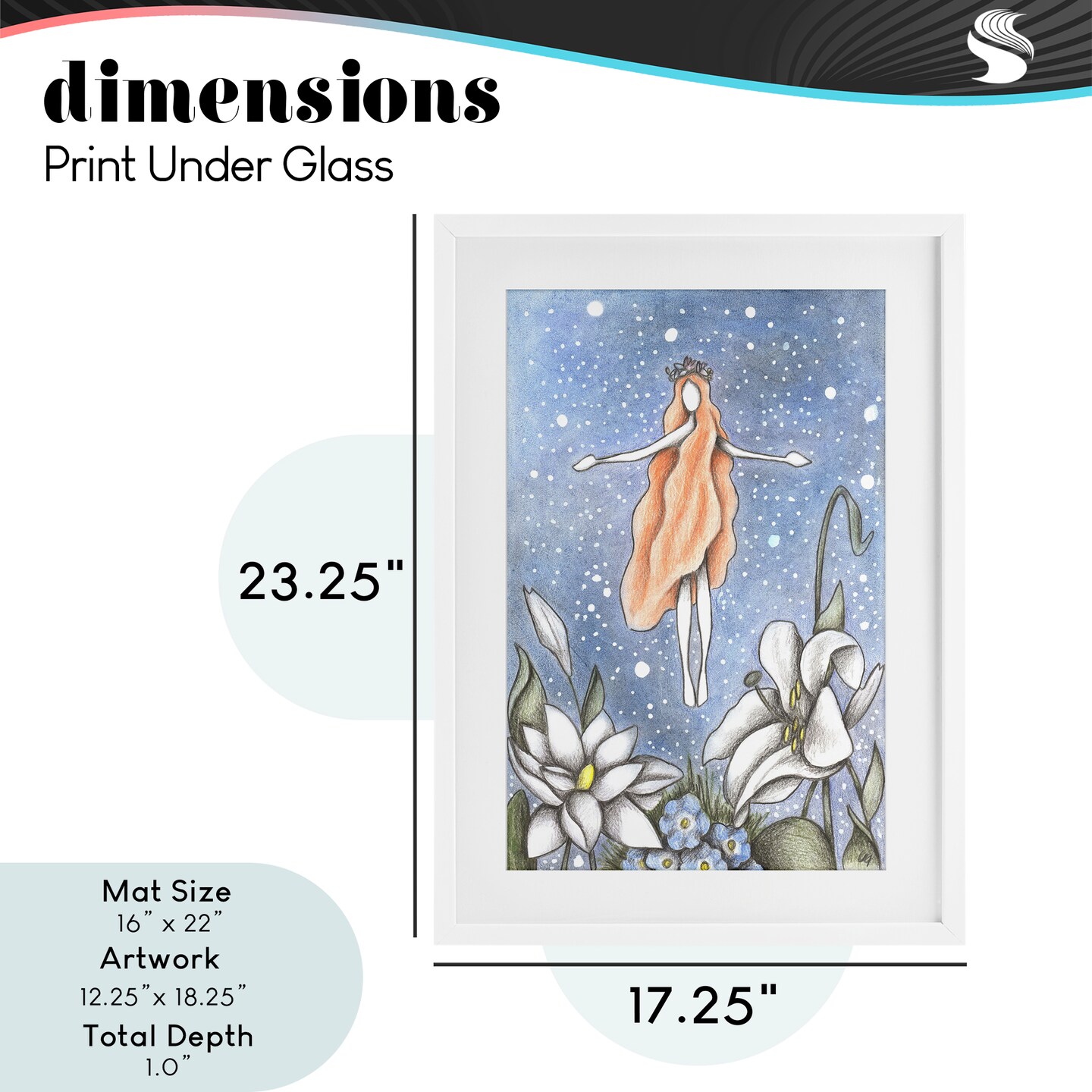 Stupell Industries Mystical Garden Fairy Sparkle Framed Print Under Glass, design by Cecilia Battaini