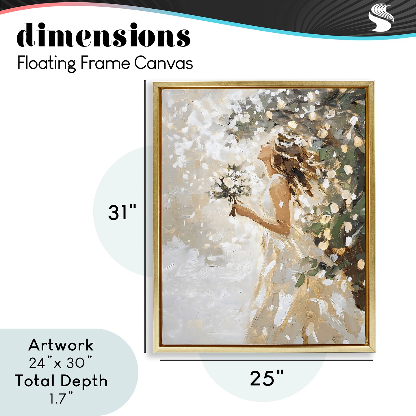 Stupell Industries Soft White Snow Flurry Floating Frame, design by LSR Design Studio