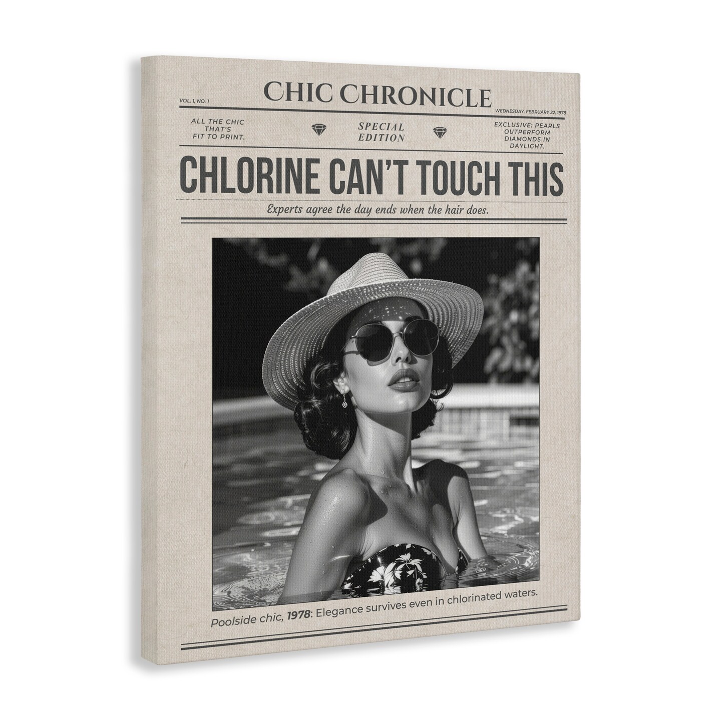 Stupell Industries Chic Chronical Vintage Magazine Canvas, design by A Barefoot Stylist