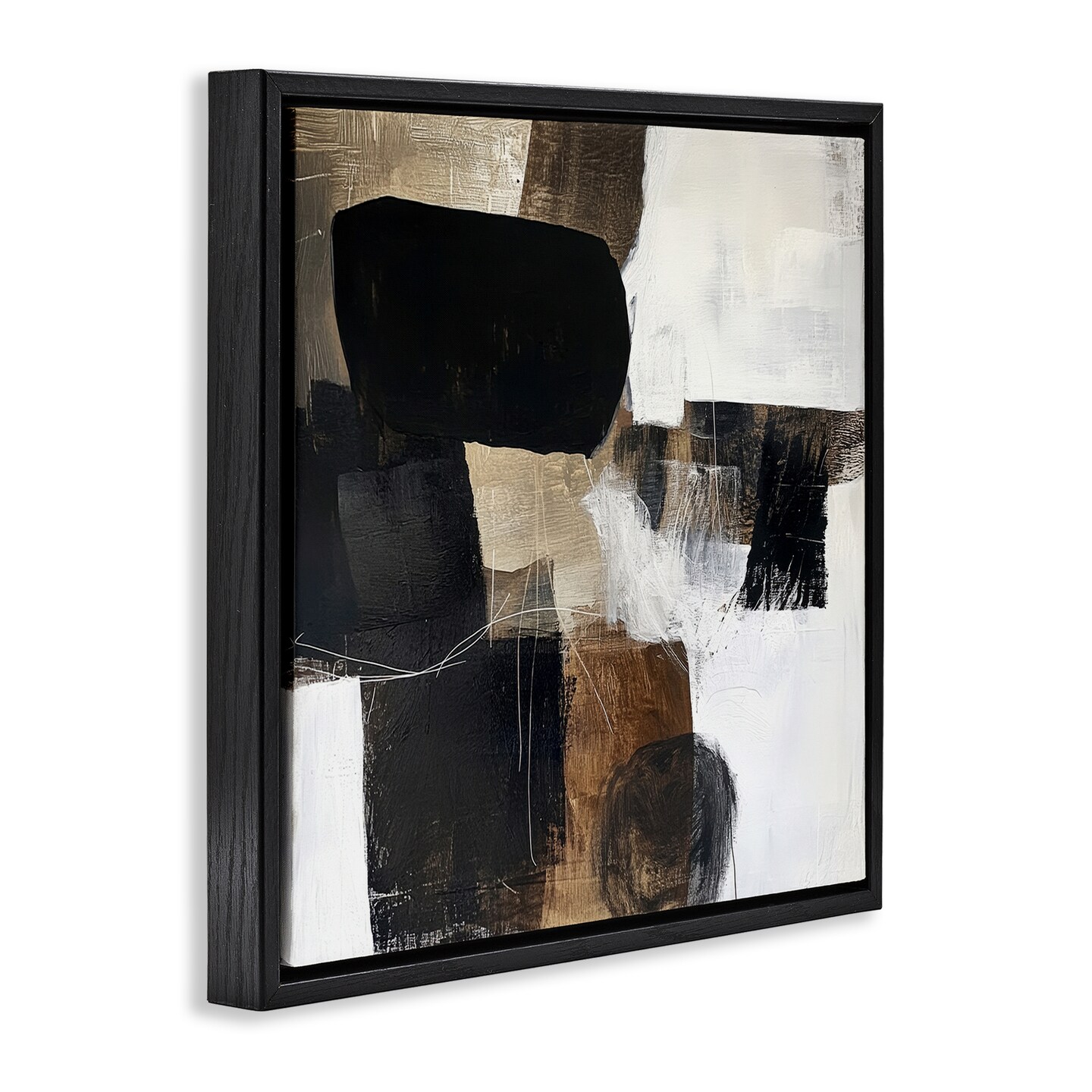 Stupell Industries Earthly Hues Abstract Design Floating Frame, design by Petal Prints Design