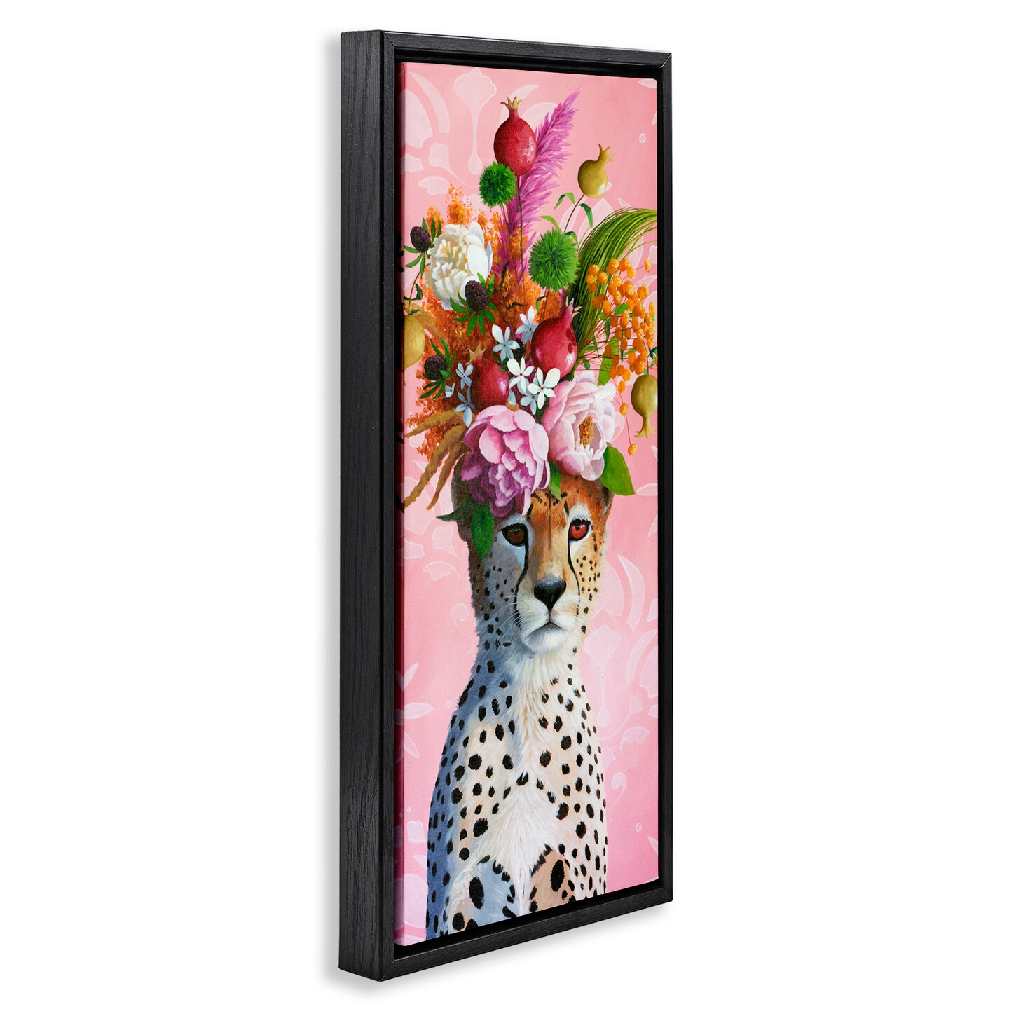 Stupell Industries Serious Cheetah & Florals Floating Frame, design by Heather Gauthier